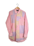 Comme Des Garcons Homme Plus 2013AW Pink and Yellow Check Patchwork Shirt