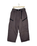 Y-3 2025AW belted oversized cargo pants - front view on hanger, wide-leg cargo with a separate belt through the waistband