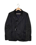 Undercover 2006AW But Beautiful V washed distressed blazer - front view on hanger, heavily garment-washed tailoring in faded