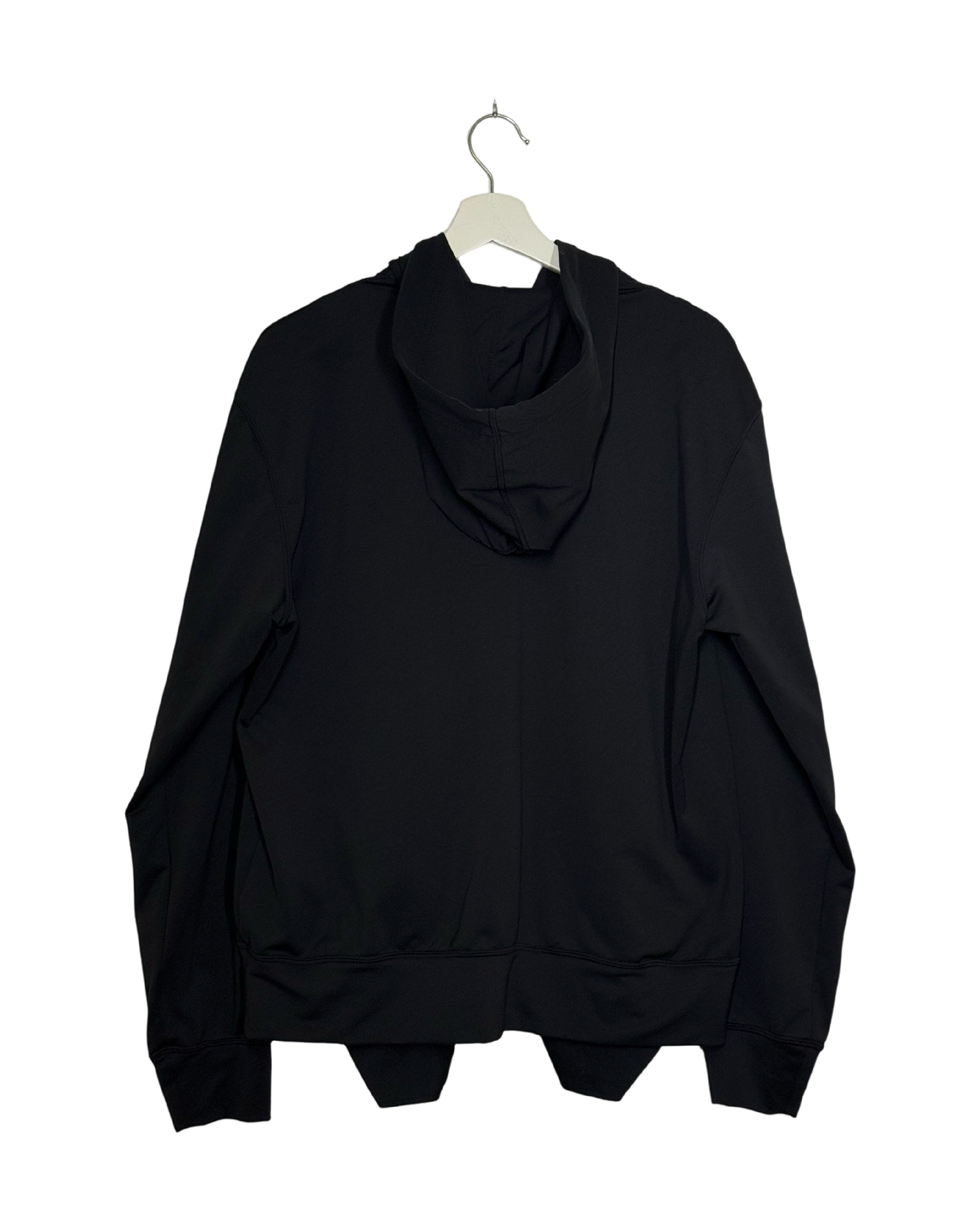 Comme des Garcons Homme Plus 2026SS zipper drape ruffle hoodie - back view on hanger