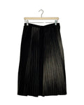 Comme des Garcons 1986AW metallic jacquard wool maxi skirt - front view on hanger, floor-length wool woven with gold and silver thread in a tonal jacquard