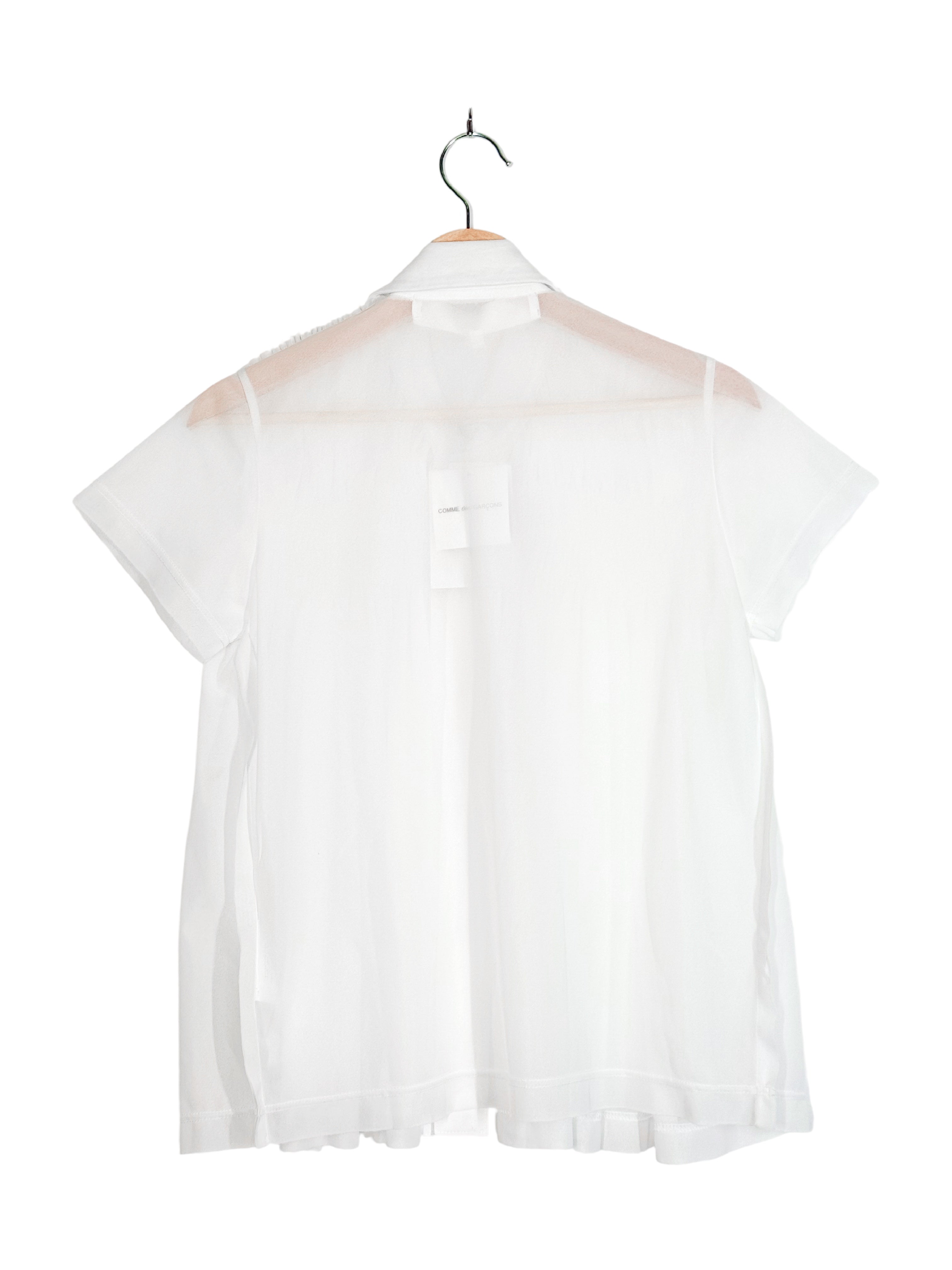 Tao 2025SS Runway Mesh Peter Pan Collar Short Sleeve Shirt