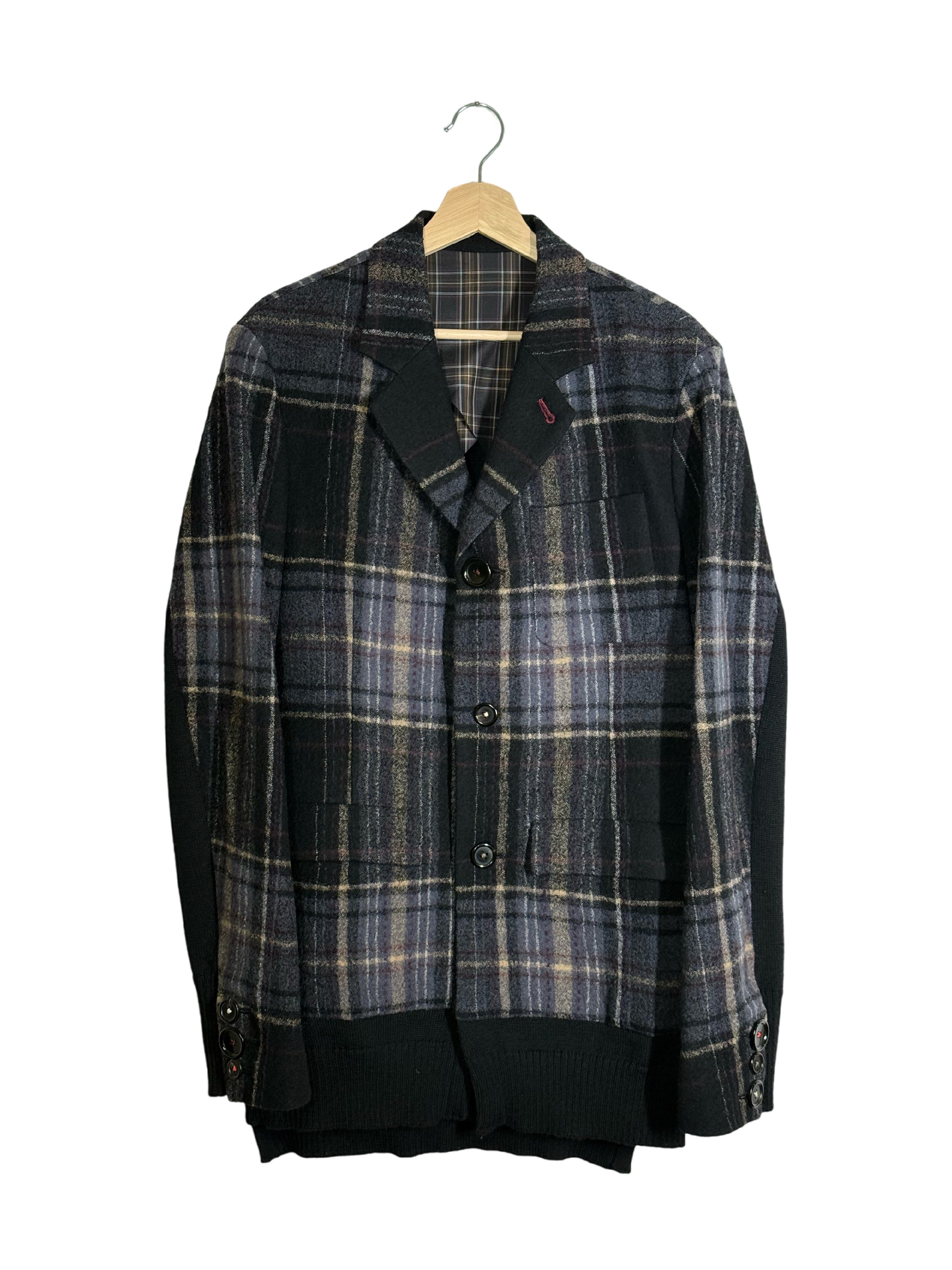 Undercover 2004AW But Beautiful Mix Media Hybrid Wool Jacket