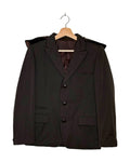 Undercover 2007AW hooded wool blazer - front view on hanger, dark brown tailored wool blazer with an integrated hood