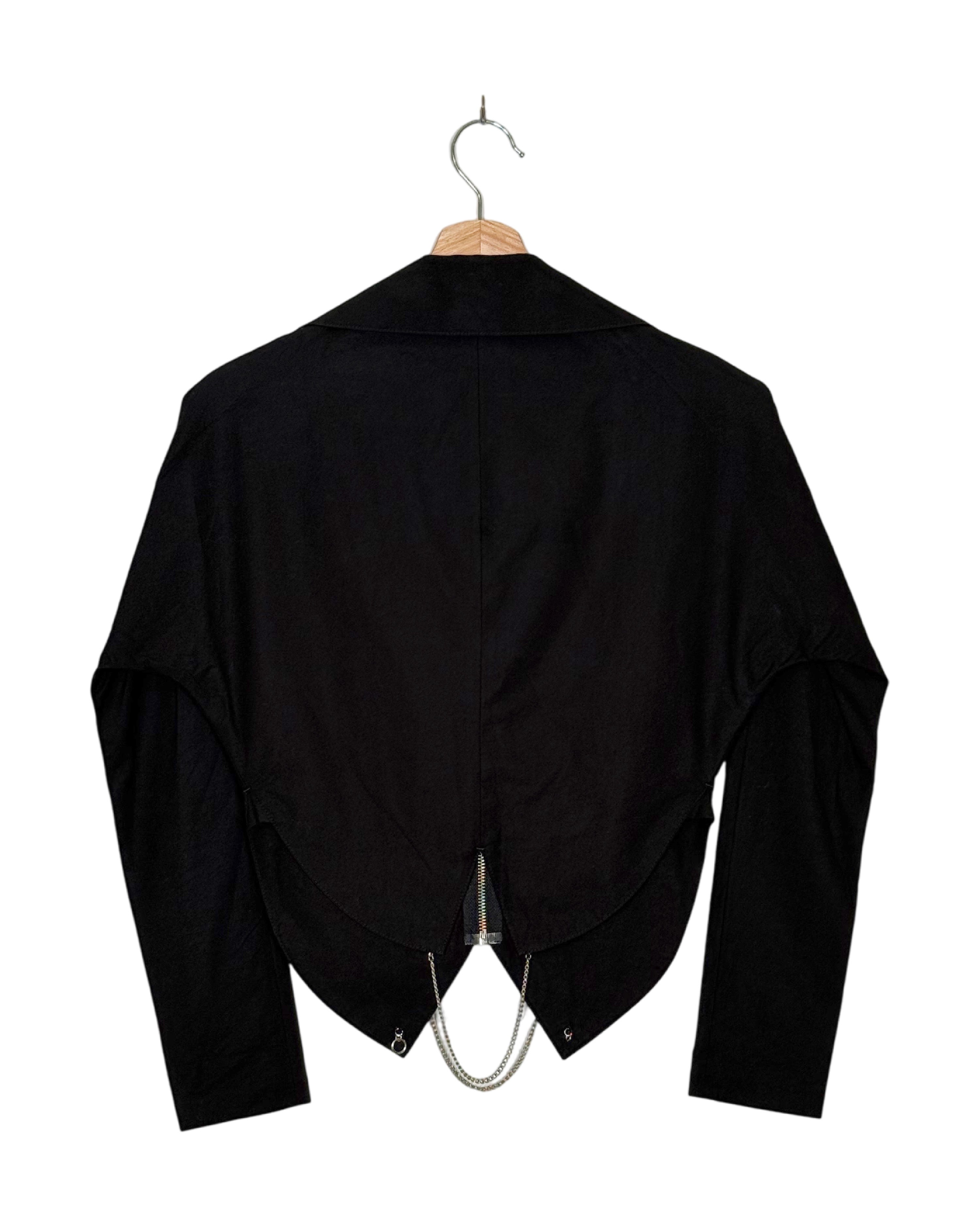 Y's Red Label 2009SS zip tailcoat jacket - back view on hanger
