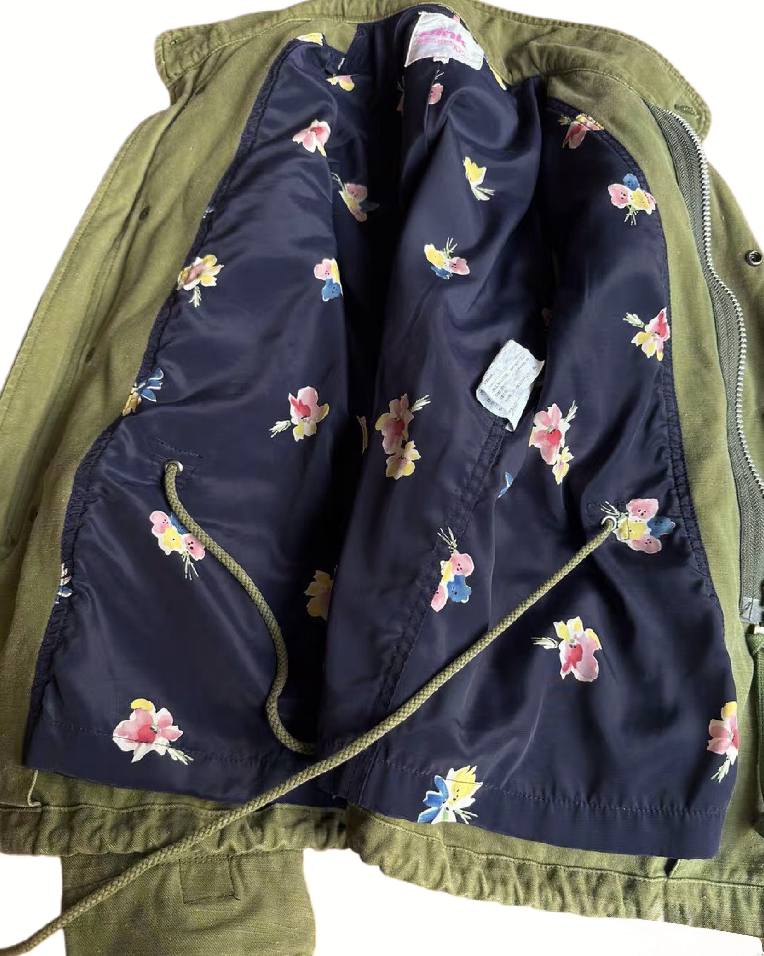 pink Junya Watanabe MAN 2013AW Floral-Lined M65 Field Jacket