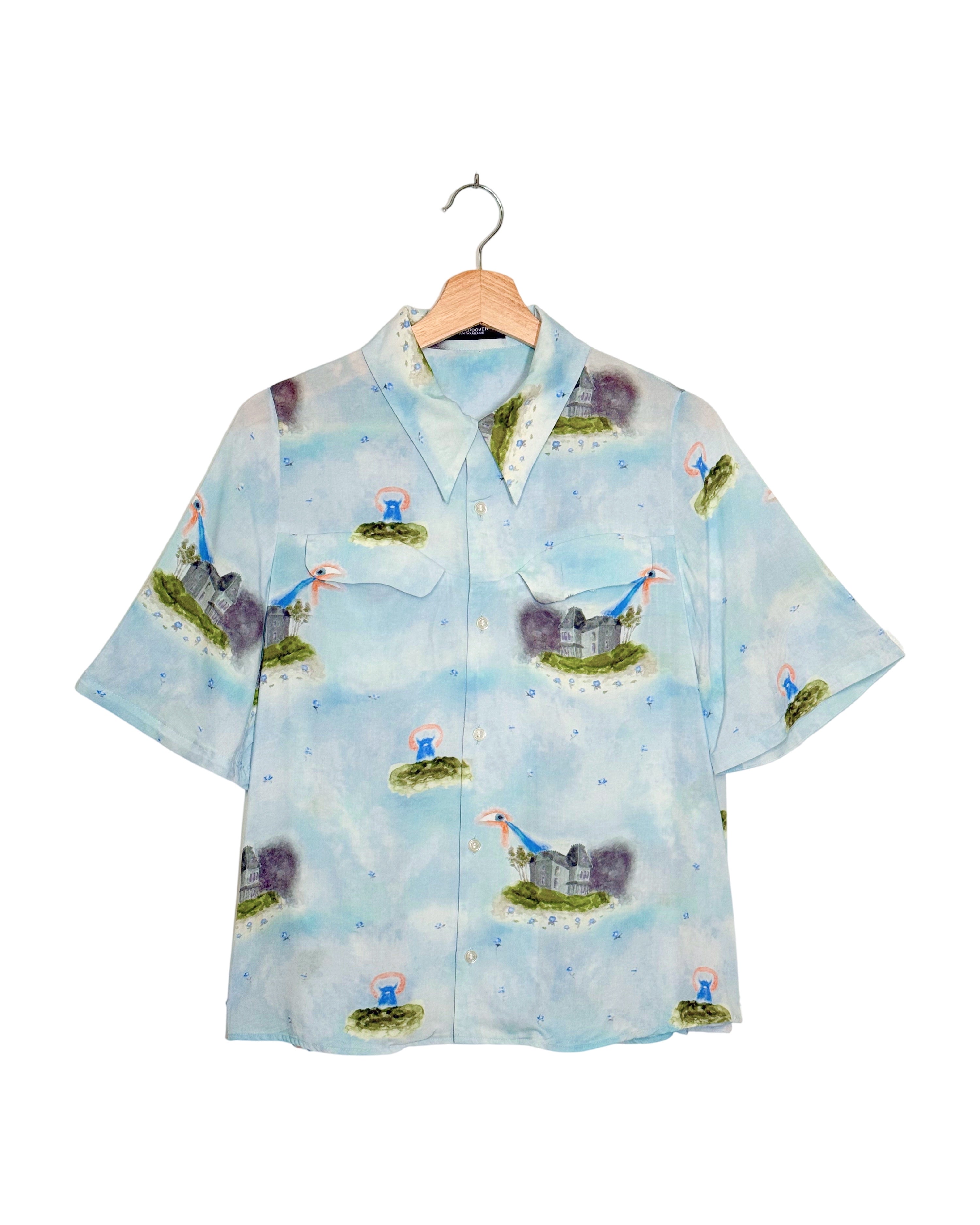 Undercover 2022SS Watercolor Print Short Sleeve Boxy Shirt