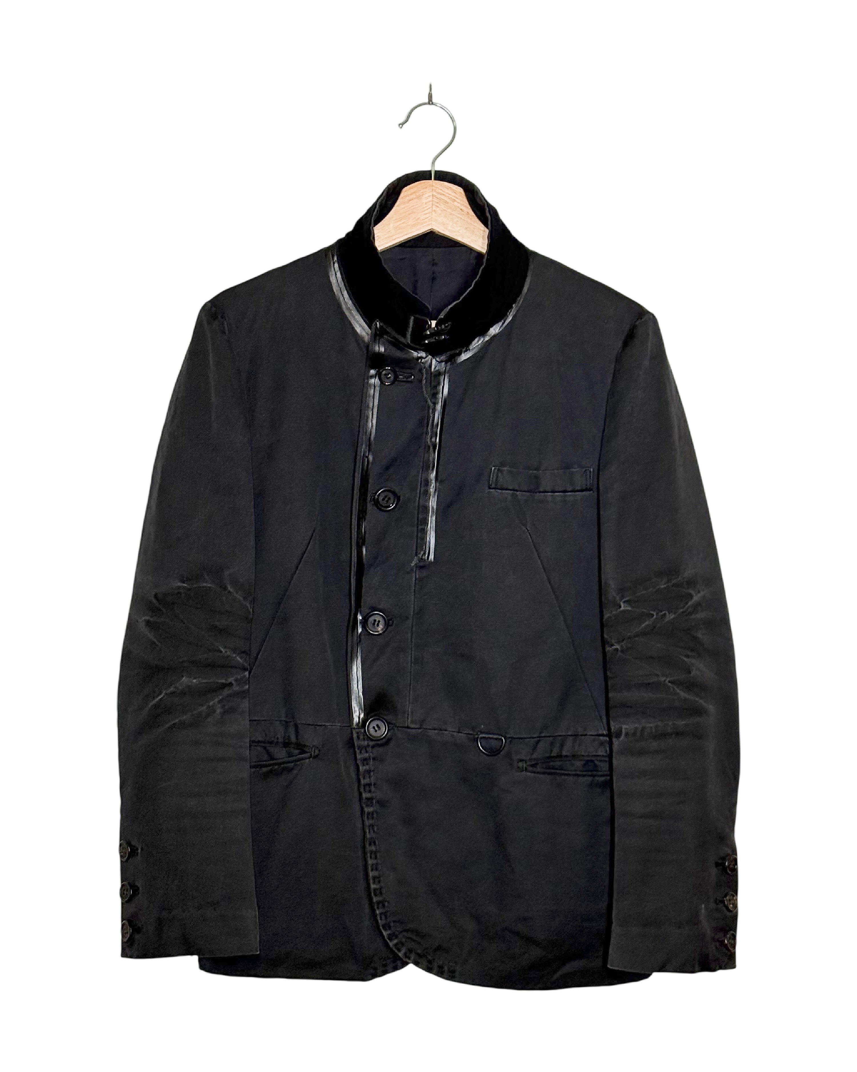 Undercover 2006AW But Beautiful V washed distressed blazer - front view on hanger 2