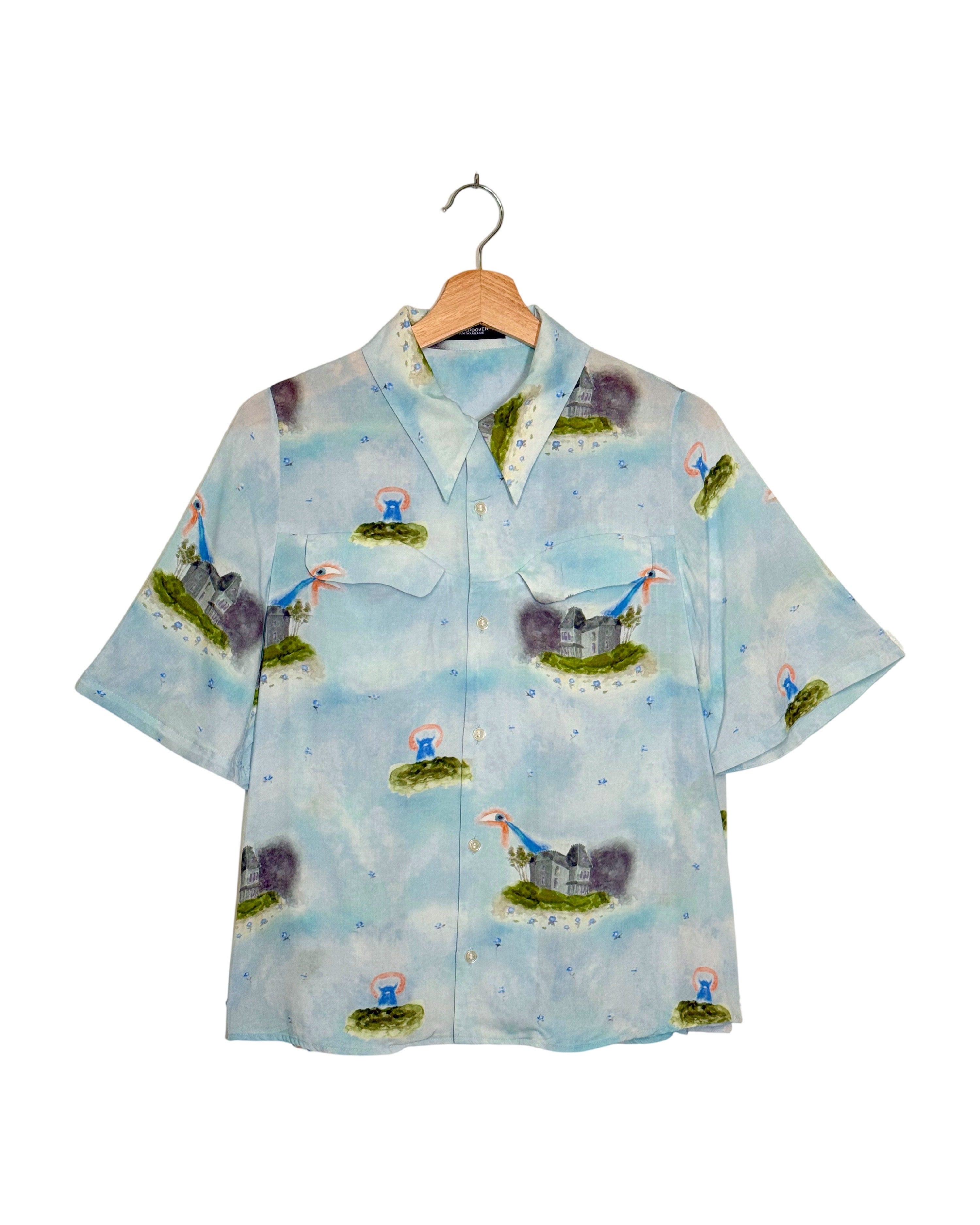 Undercover 2022SS Watercolor Print Short Sleeve Boxy Shirt