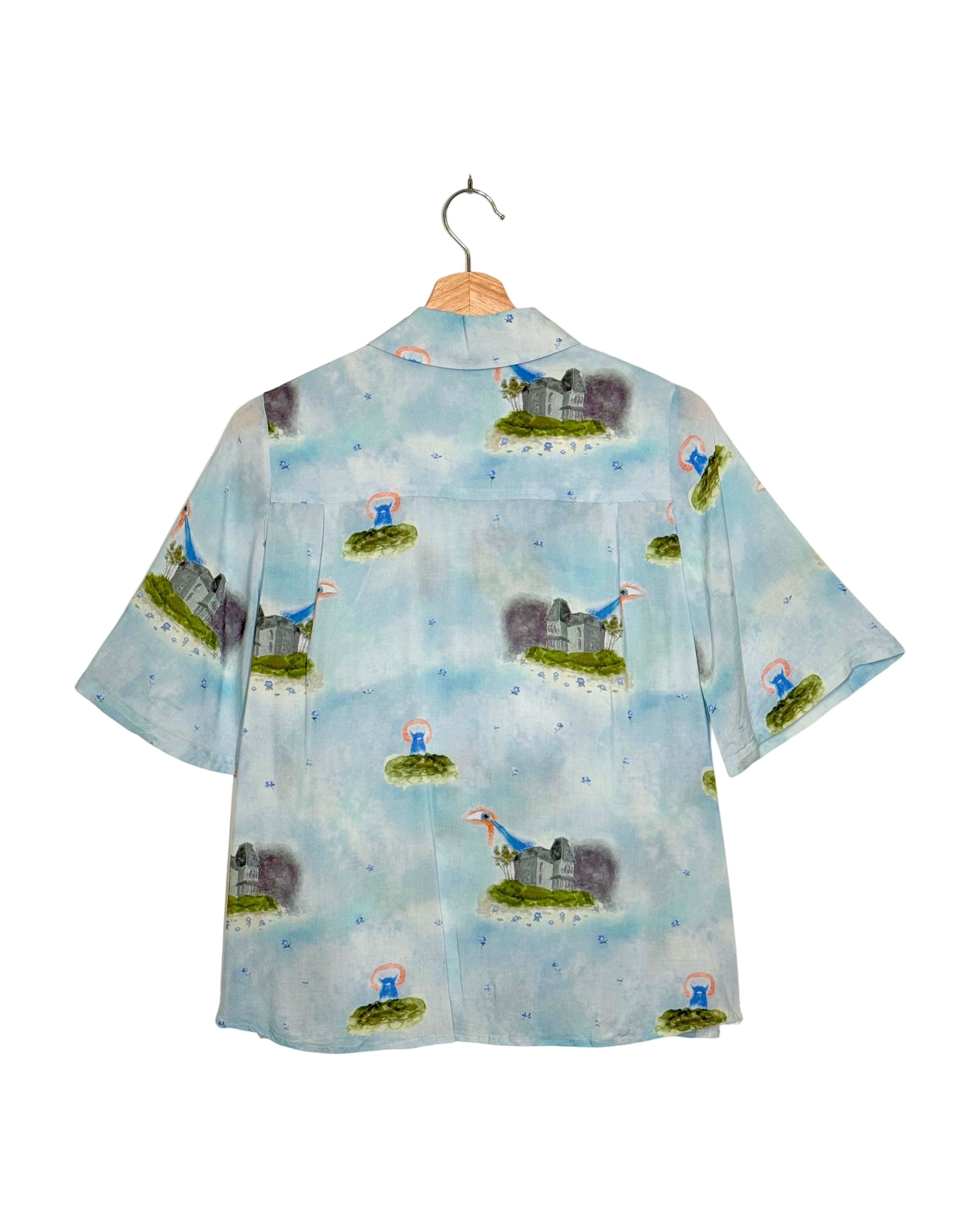 Undercover 2022SS Watercolor Print Short Sleeve Boxy Shirt