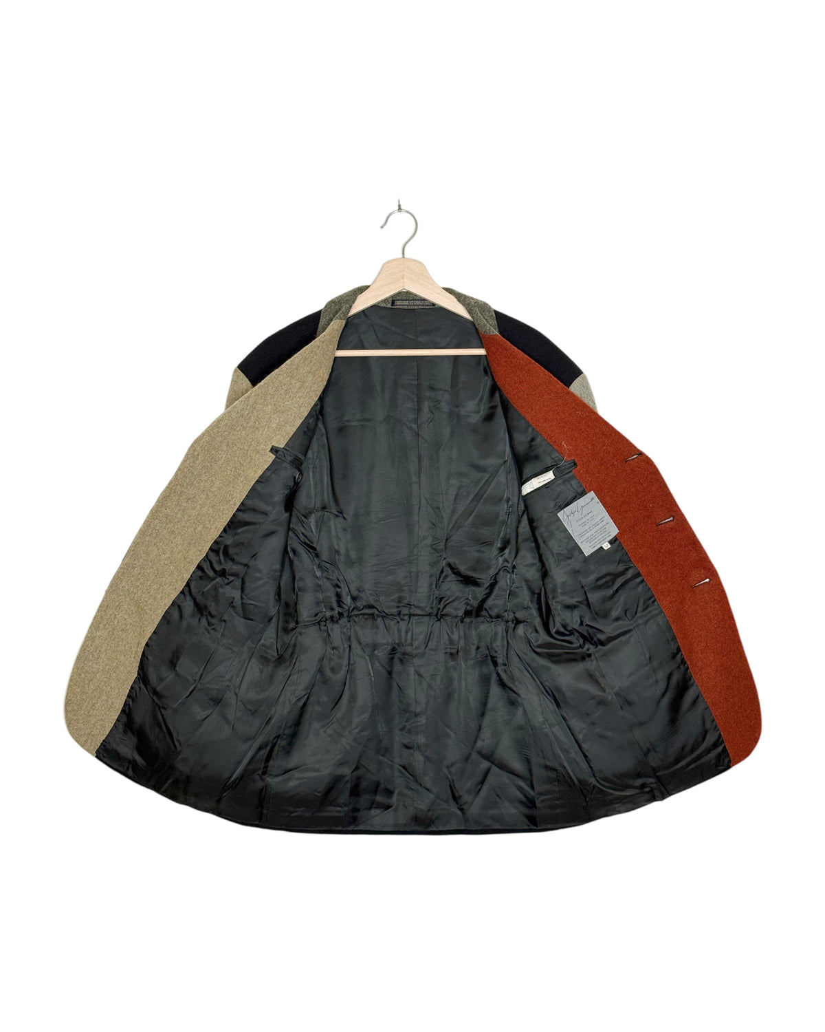 Yohji Yamamoto Pour Homme 1990AW Runway Color-Block Wool Blazer - detail view