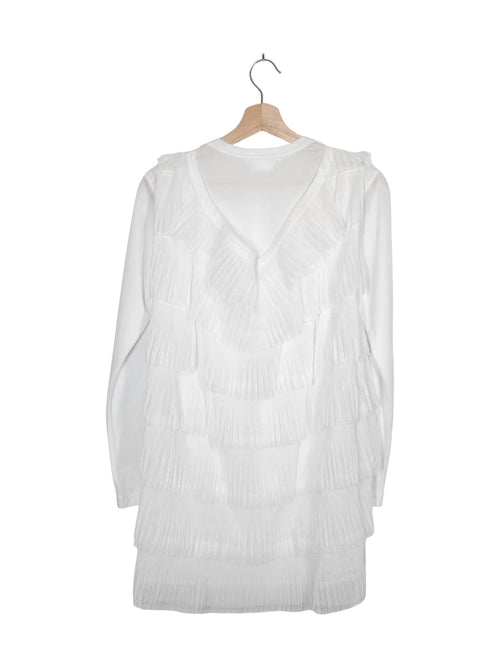 Comme Des Garcons 2021AW Fan-Pleated Tulle Panel Long Sleeve Tee