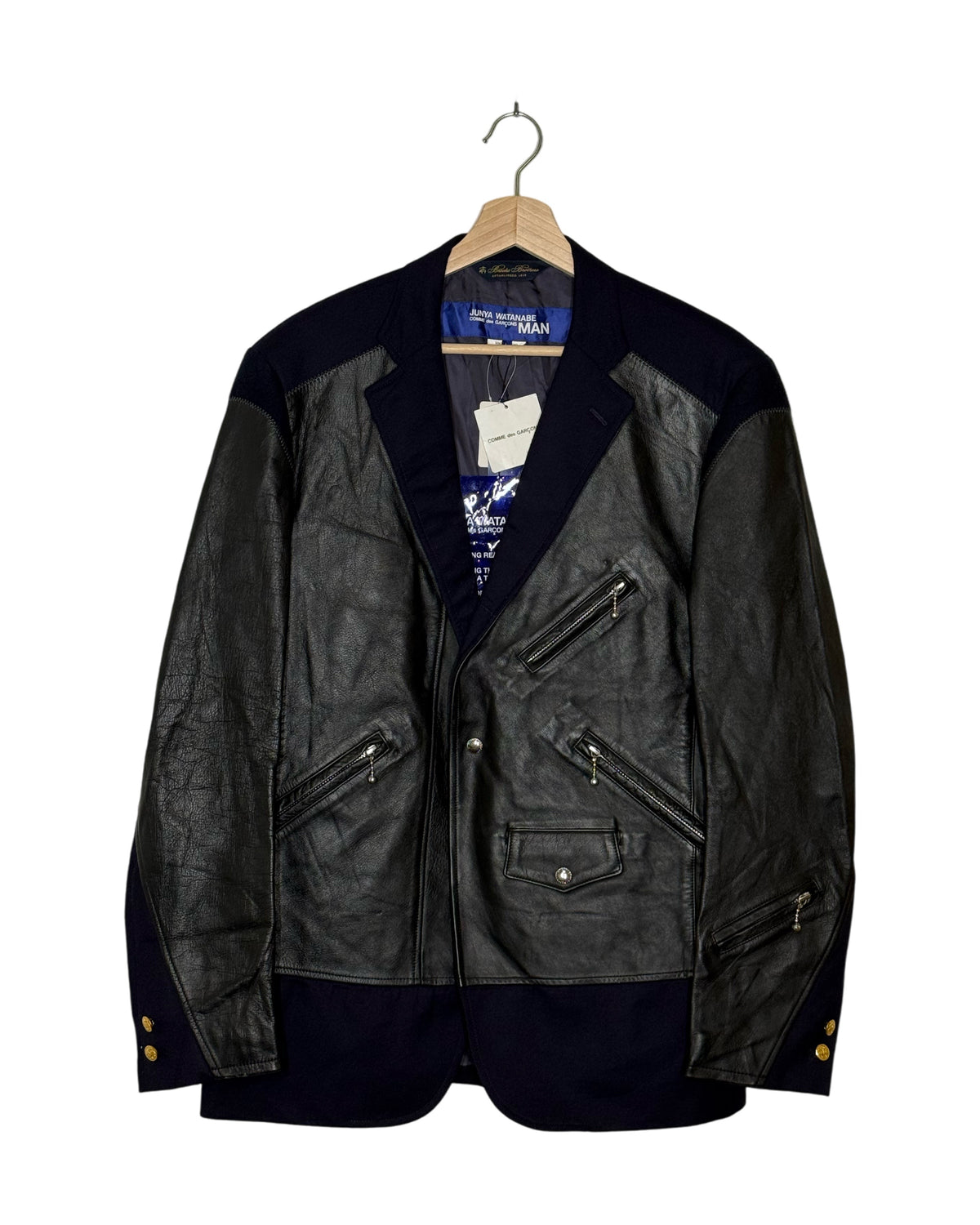 Brooks Brothers x Junya Watanabe MAN 2020AW Runway Leather Biker Blazer