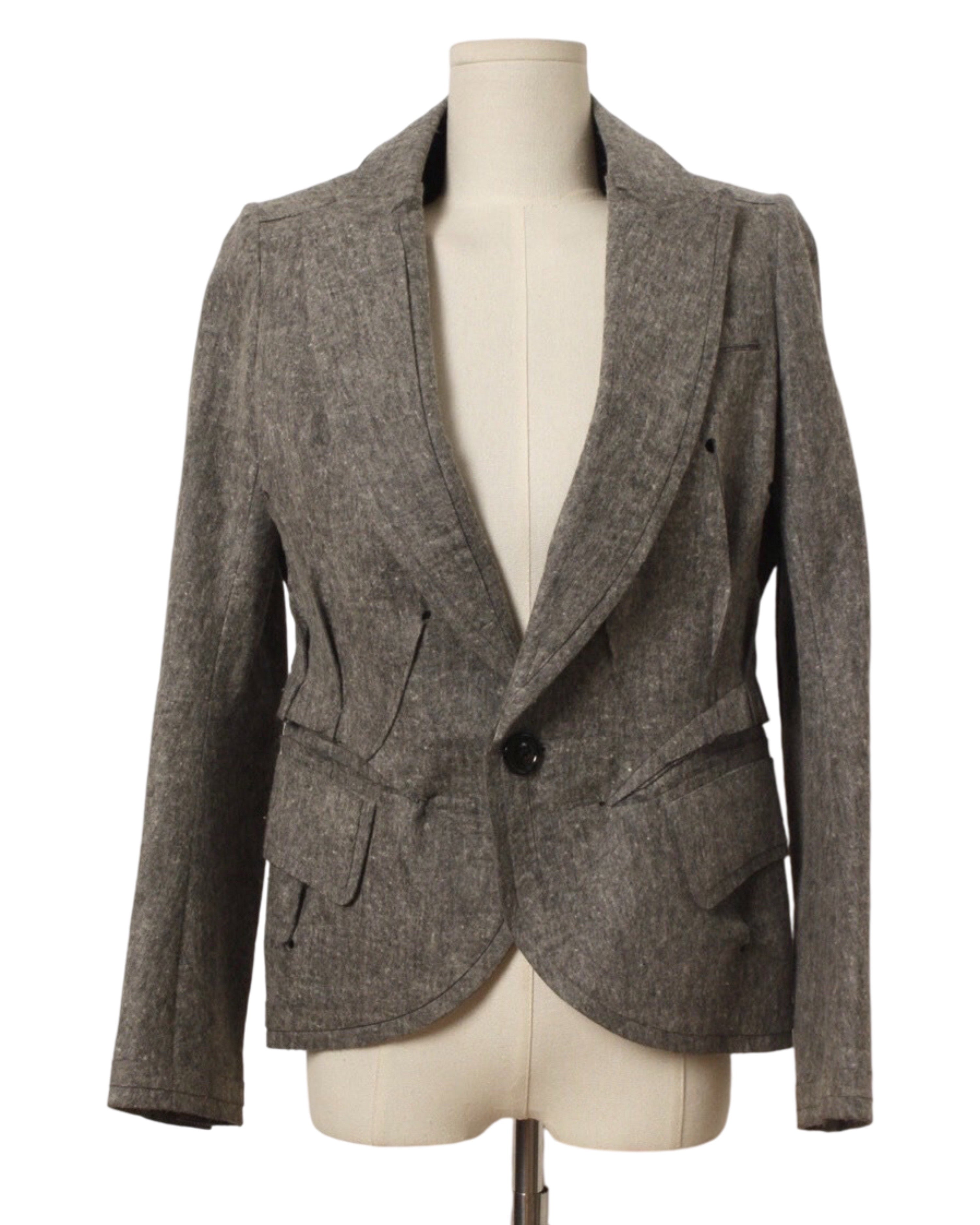 Undercover 2005AW Runway Arts and Crafts Deconstructed Wool Blend Blazer