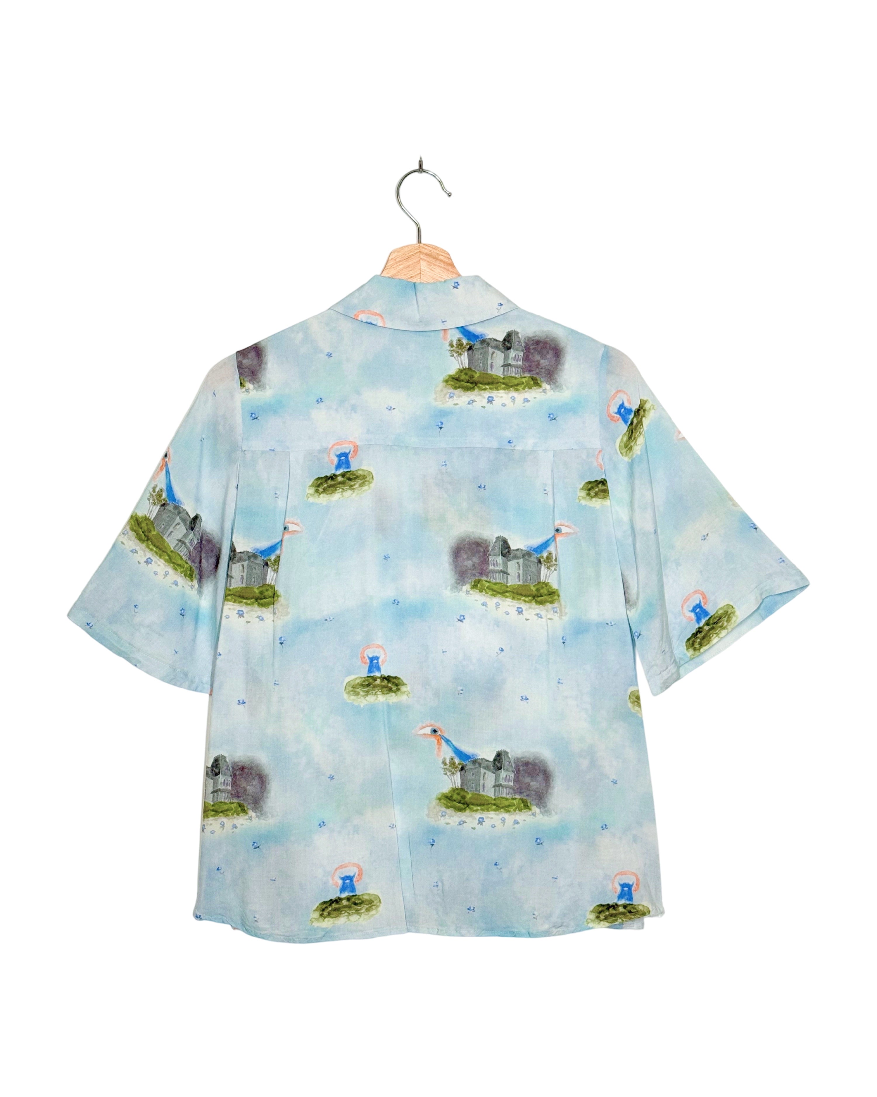 Undercover 2022SS Watercolor Print Short Sleeve Boxy Shirt