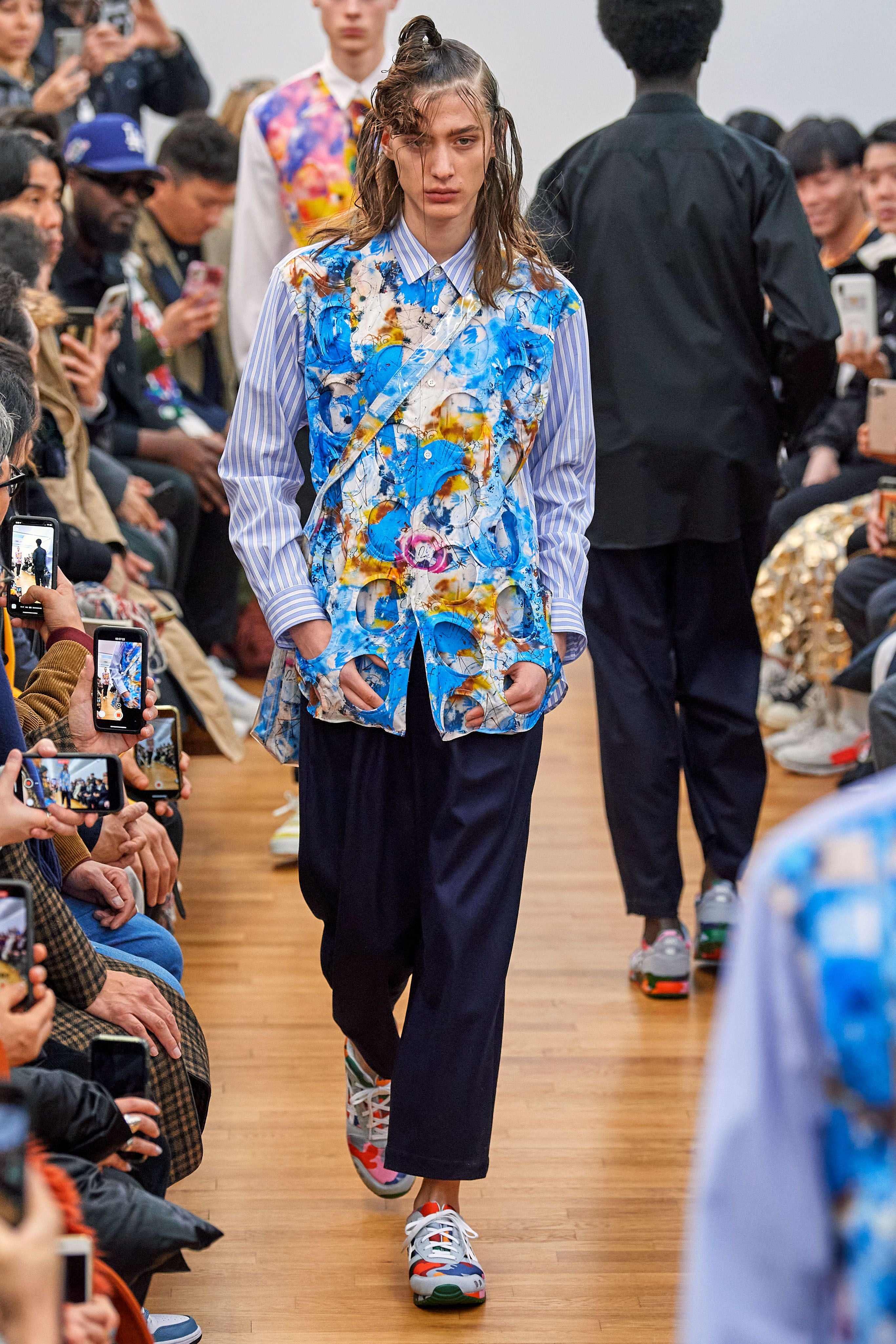 Comme des Garcons Shirt 2020AW Futura splatter shirt - runway Look 31 reference