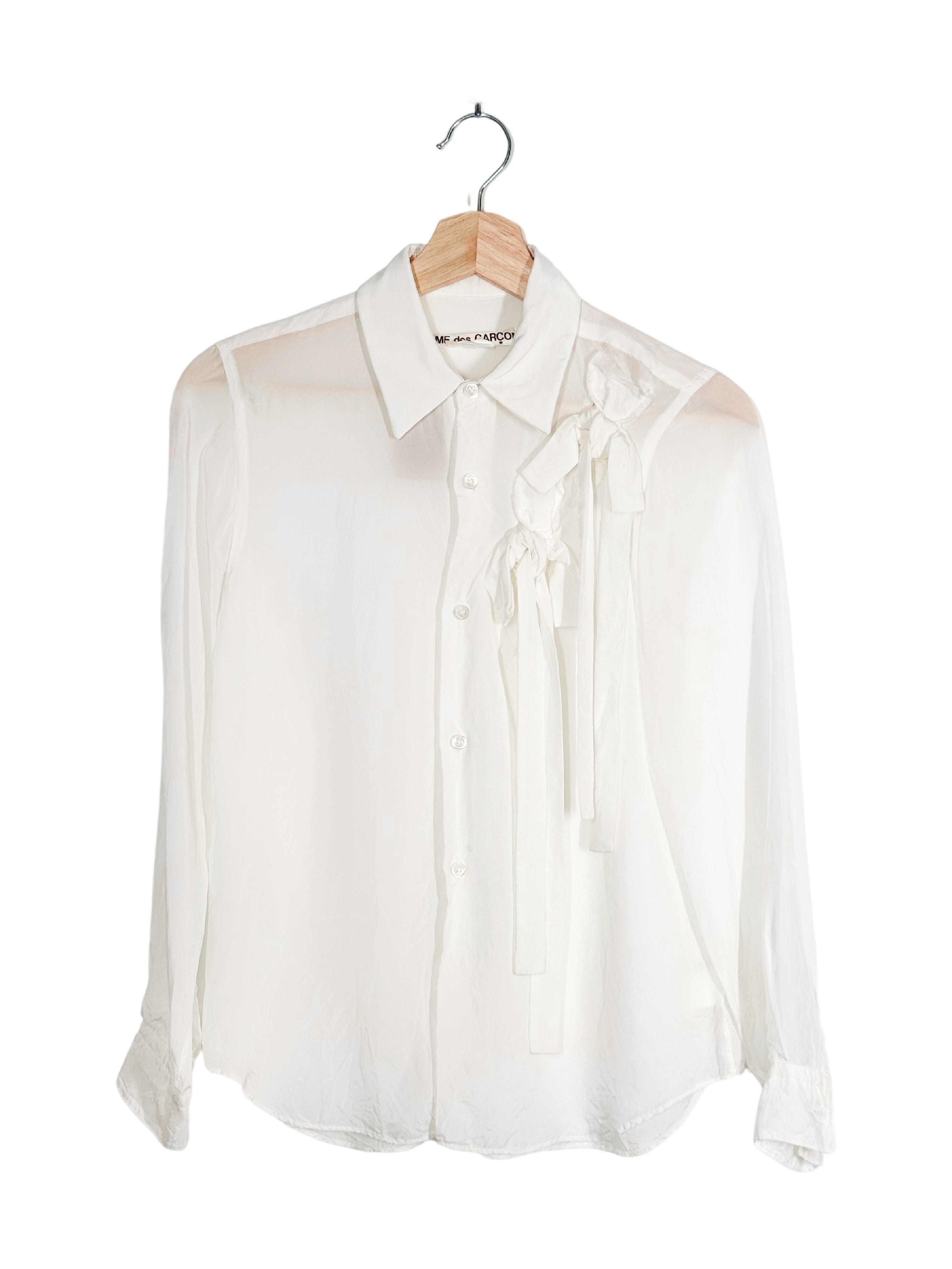 Comme Des Garcons 2016AW Double Bow Chiffon Shirt