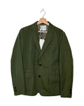 Sacai 2016SS patch lapel contrast stitch blazer - front view on hanger, tailored blazer with patch lapel detail and exposed