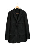 Y's BANG ON! 2022AW pigment army cords double body jacket - front view on hanger, double-layer blazer on a four-pocket