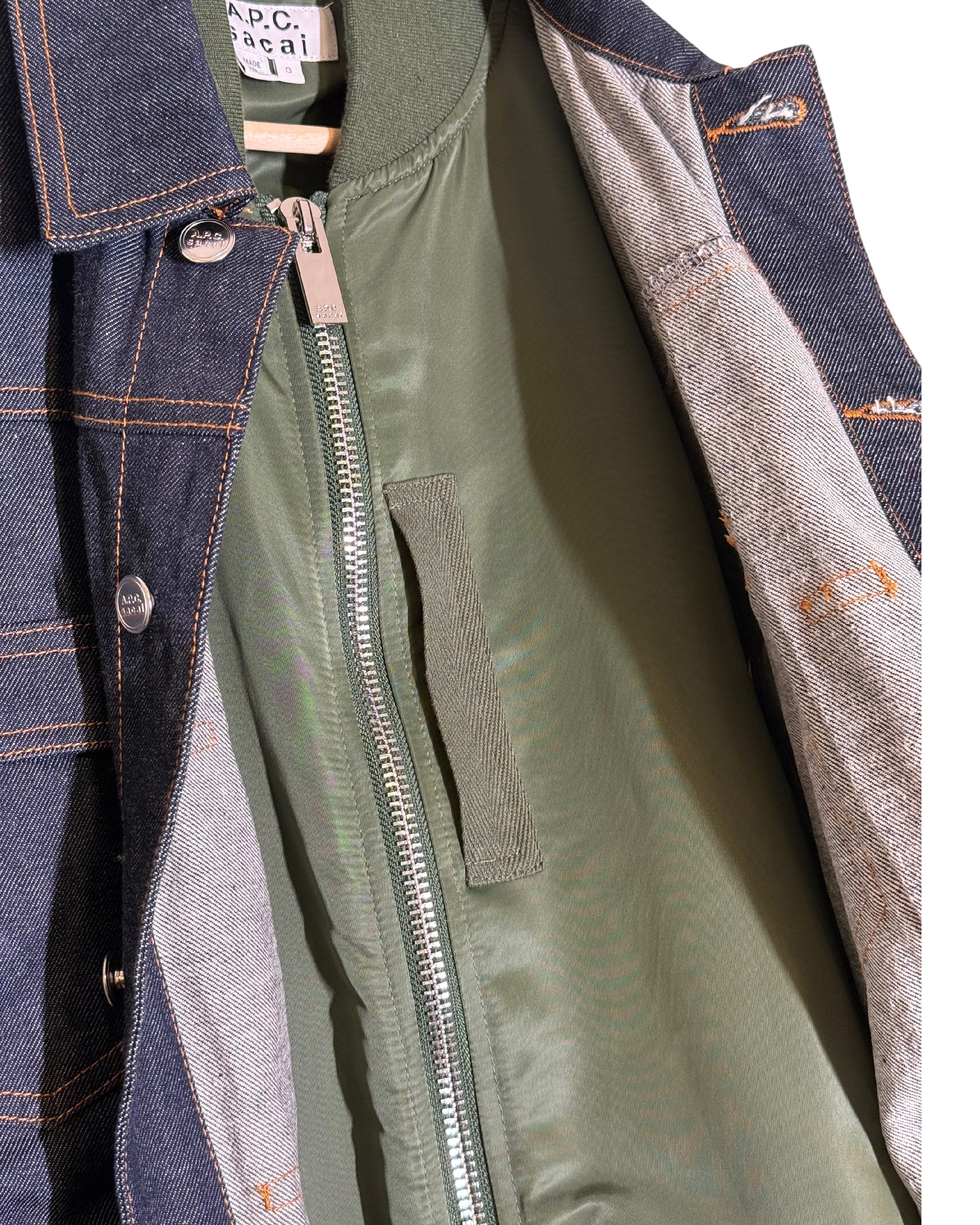 Sacai x A.P.C. 2021SS Eimi Nylon MA-1 Denim Jacket
