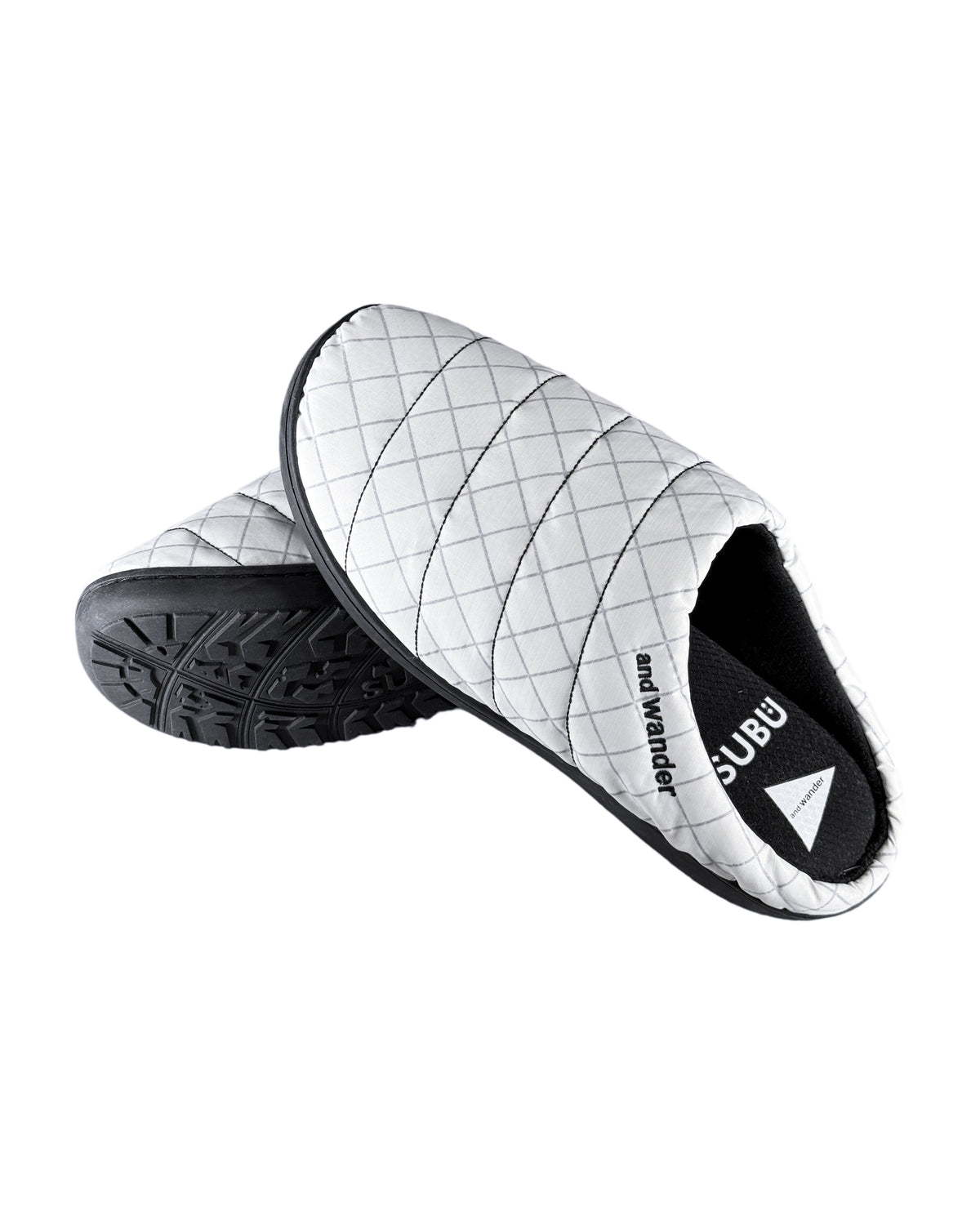 And Wander x SUBU Reflective ECOPAK Permanent Sandal Camp Shoes - front view, water-repellent ECOPAK shell over a brushed lining and four-layer insole
