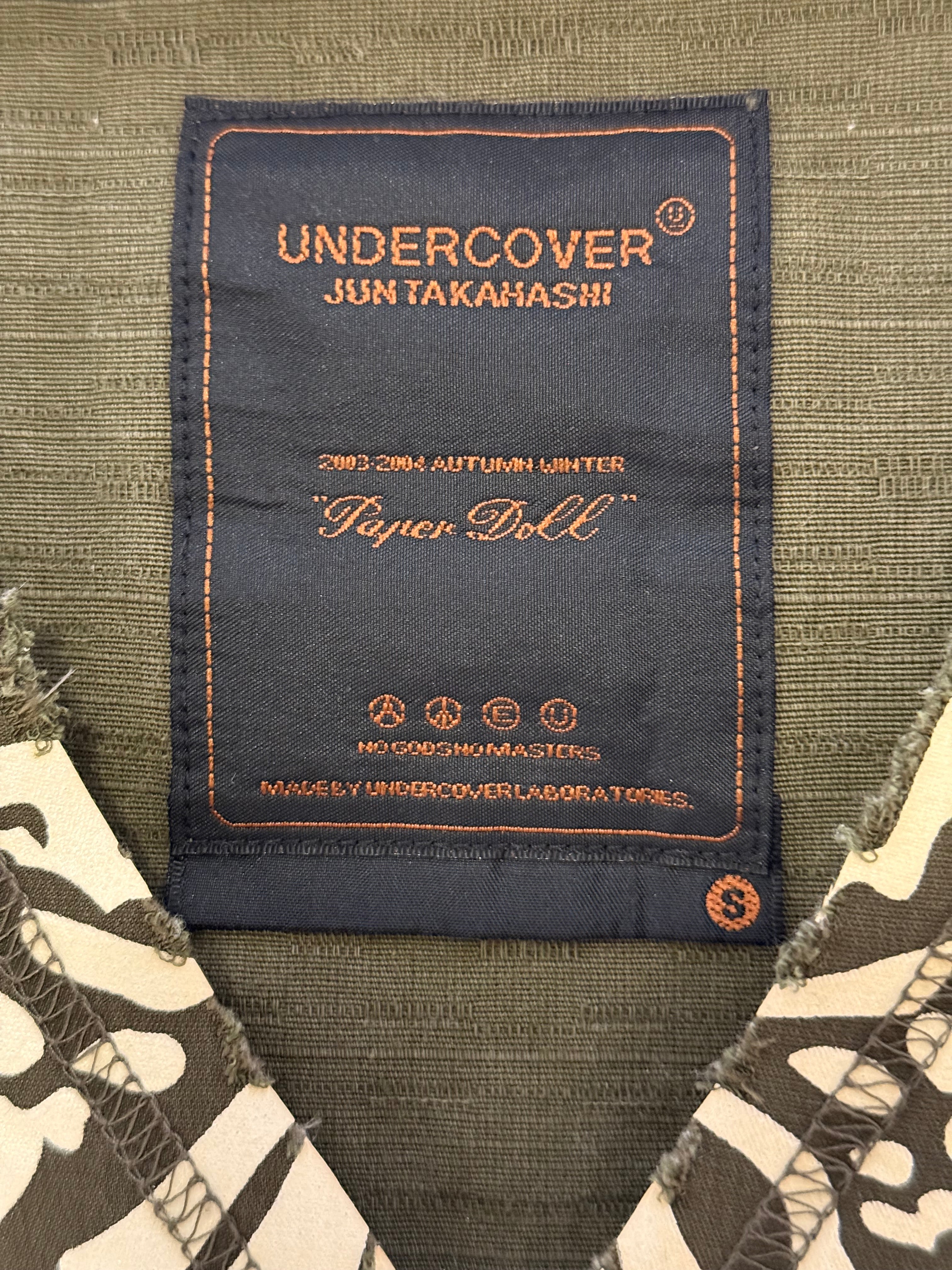 Undercover 2003AW Runway Paperdoll Distressed Print Dress