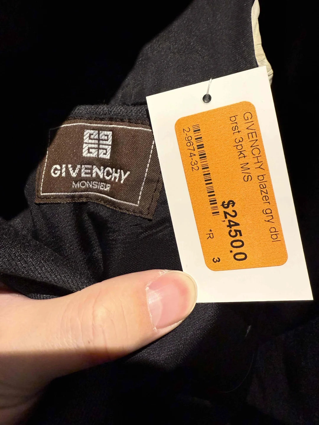 Givenchy Vintage Pinstripe Double-Breasted Wool Blazer