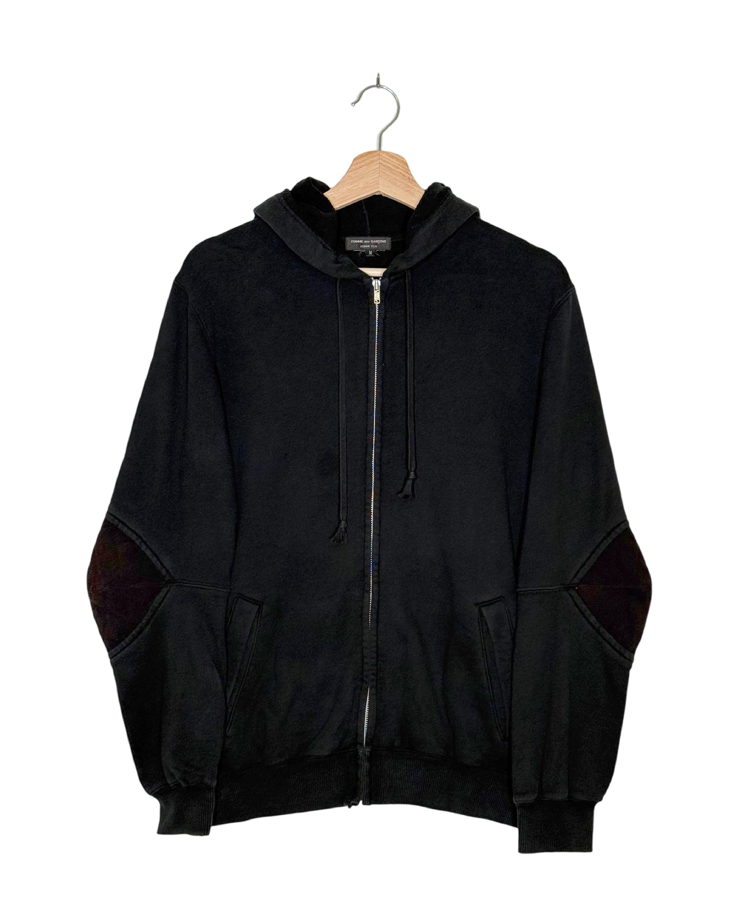 Comme des Garcons Homme Plus 2016AW Armour of Peace zip hoodie - front view on hanger, armour-motif hooded sweatshirt