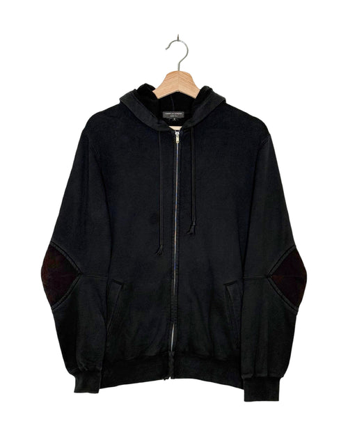 Comme des Garcons Homme Plus 2016AW Armour of Peace zip hoodie - front view on hanger, armour-motif hooded sweatshirt from the Armour of Peace season
