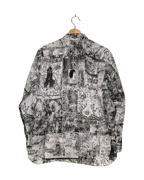 Comme des Garcons Shirt 2023SS Brett Westfall graffiti cut-out shirt - back view on hanger