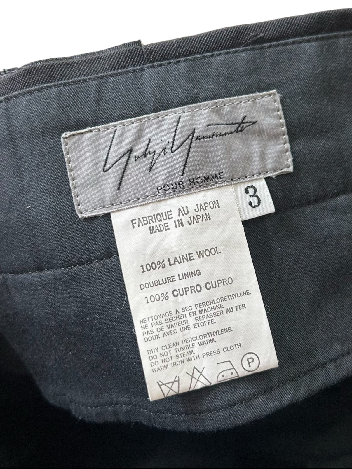 Yohji Yamamoto Pour Homme 2022AW Velcro Straps Adjust Wool Trouser