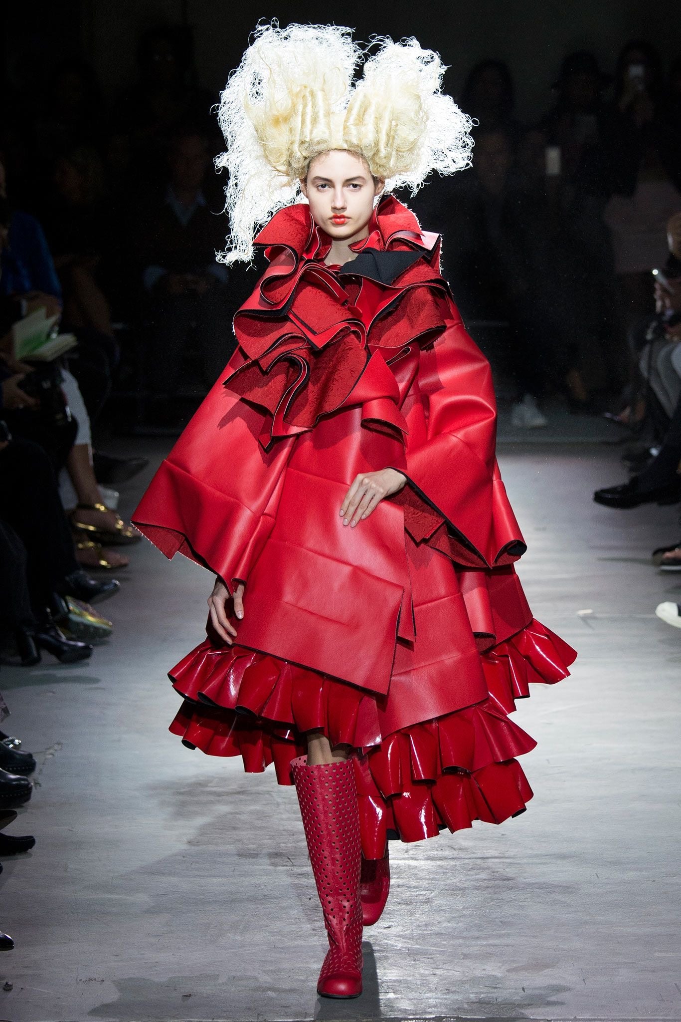 Comme Des Garcons 2015AW Runway Cut-Out Polka Dot Tall Boots