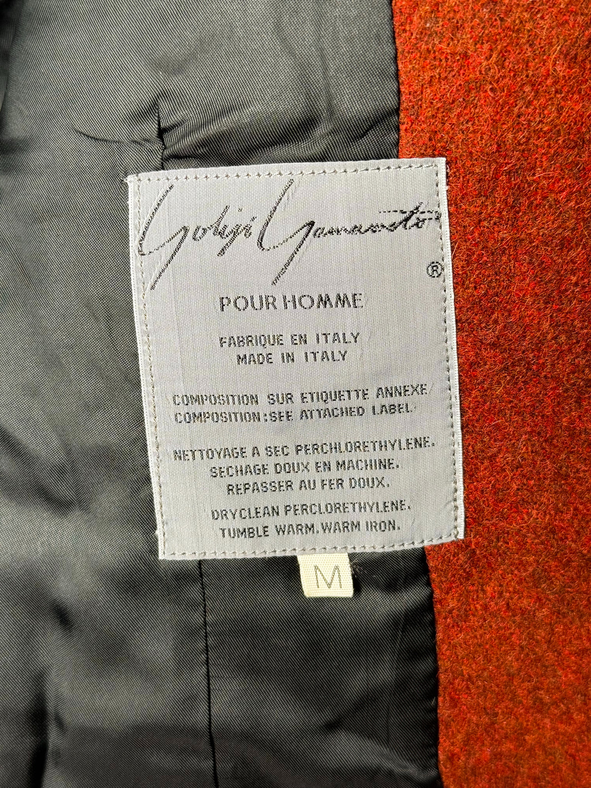 Yohji Yamamoto Pour Homme 1990AW Runway Color-Block Wool Blazer - detail view 2