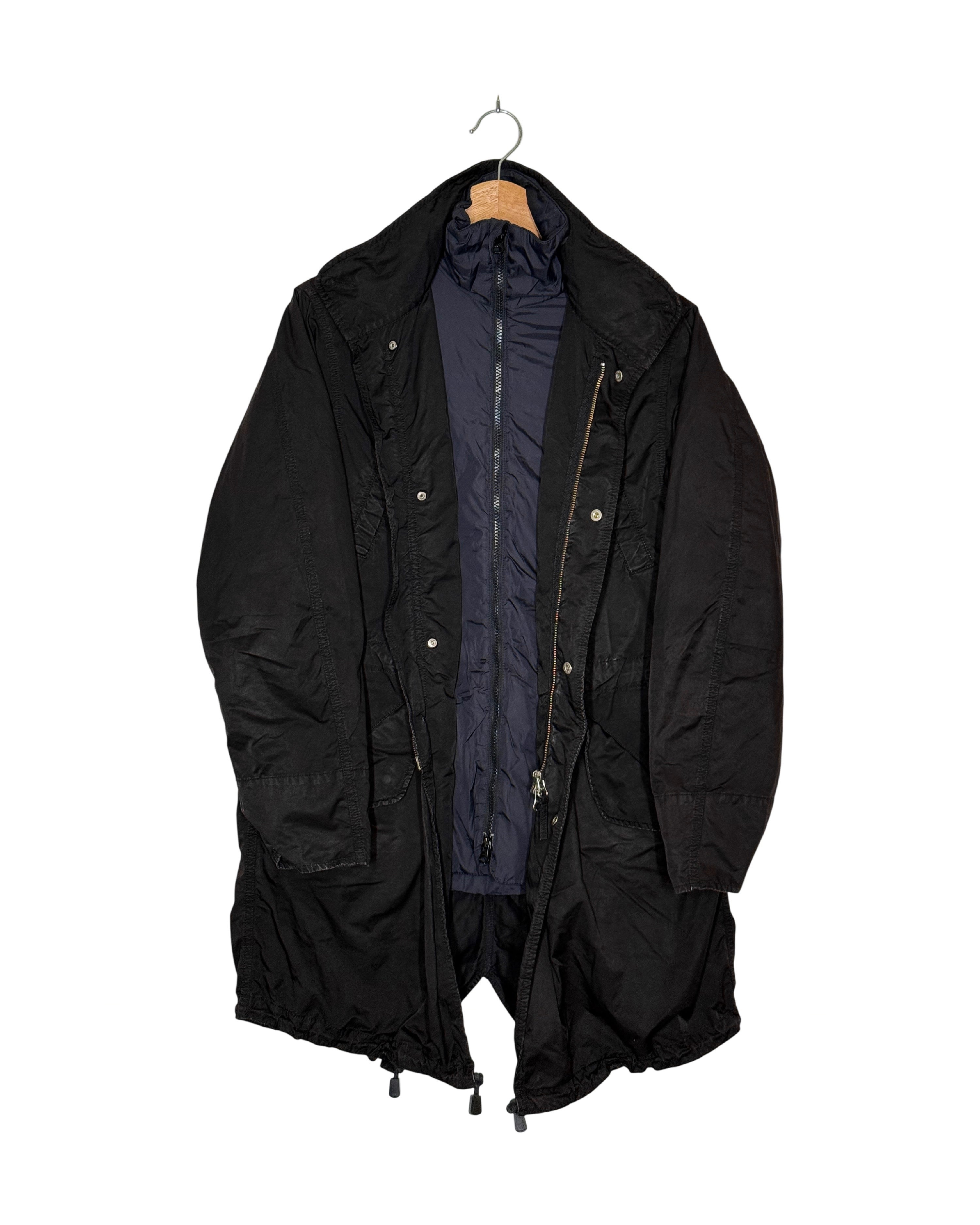 Aspesi x Y's 2004SS M51 parka with liner - front view on hanger, M51 fishtail parka with detachable liner from the Aspesi