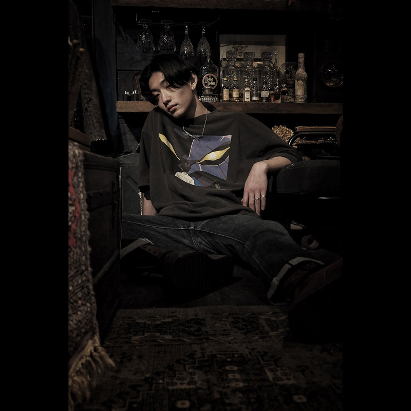 EVAGELION:95 30th Anniversary Unit-01 Print Heavy Washed Distressed T-Shirt (0001) - detail view