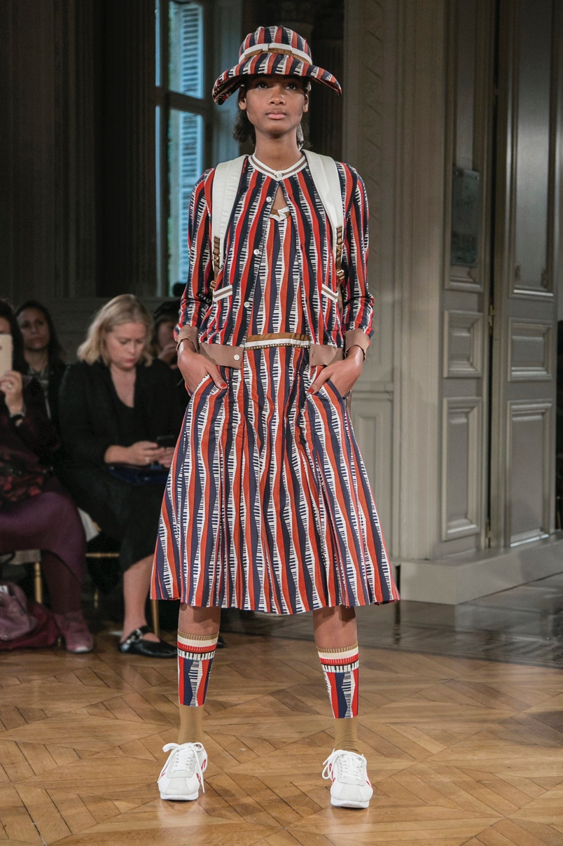 Undercover 2017SS Portrait in Jazz piano key print dress - detail view
