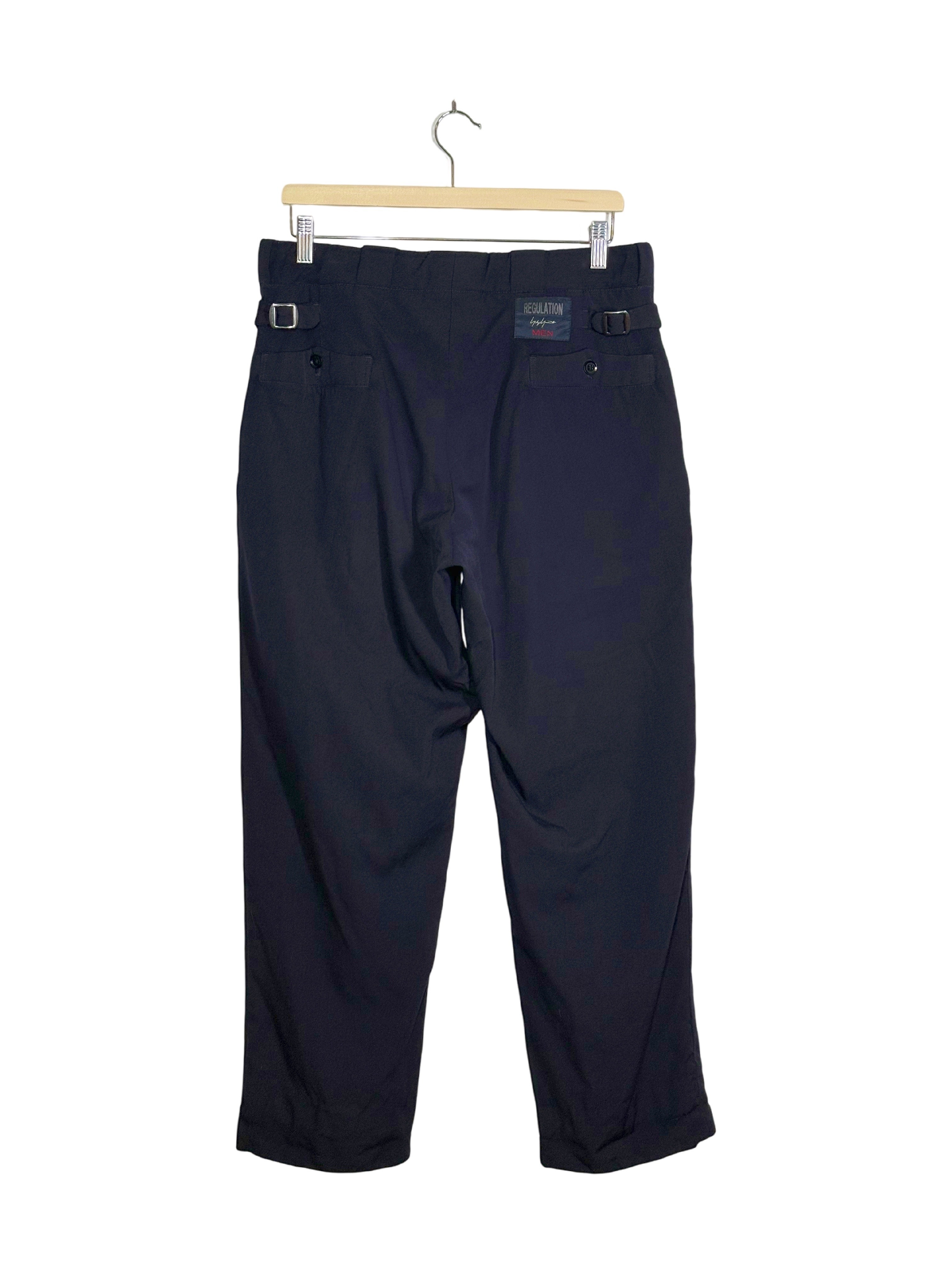 Regulation Yohji Yamamoto MEN Double Tab Adjuster Wool Trousers