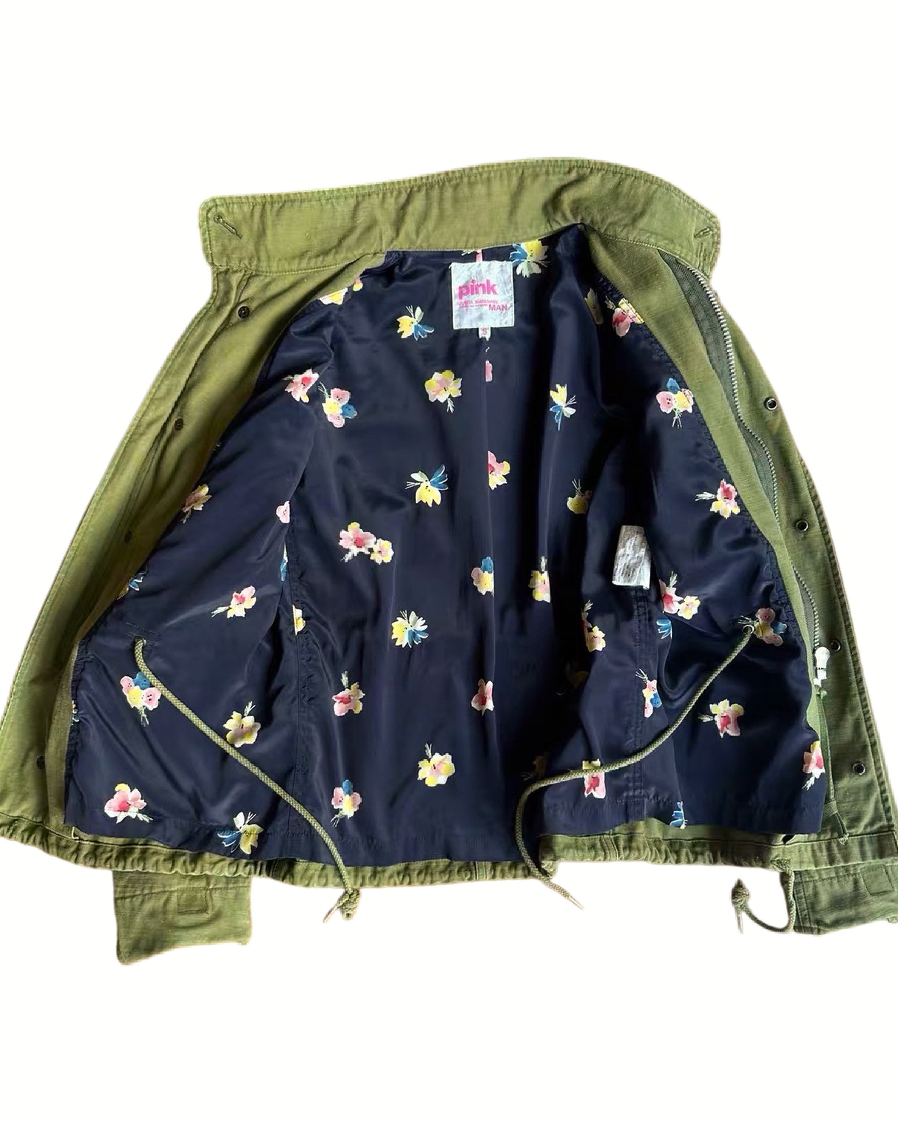 pink Junya Watanabe MAN 2013AW Floral-Lined M65 Field Jacket