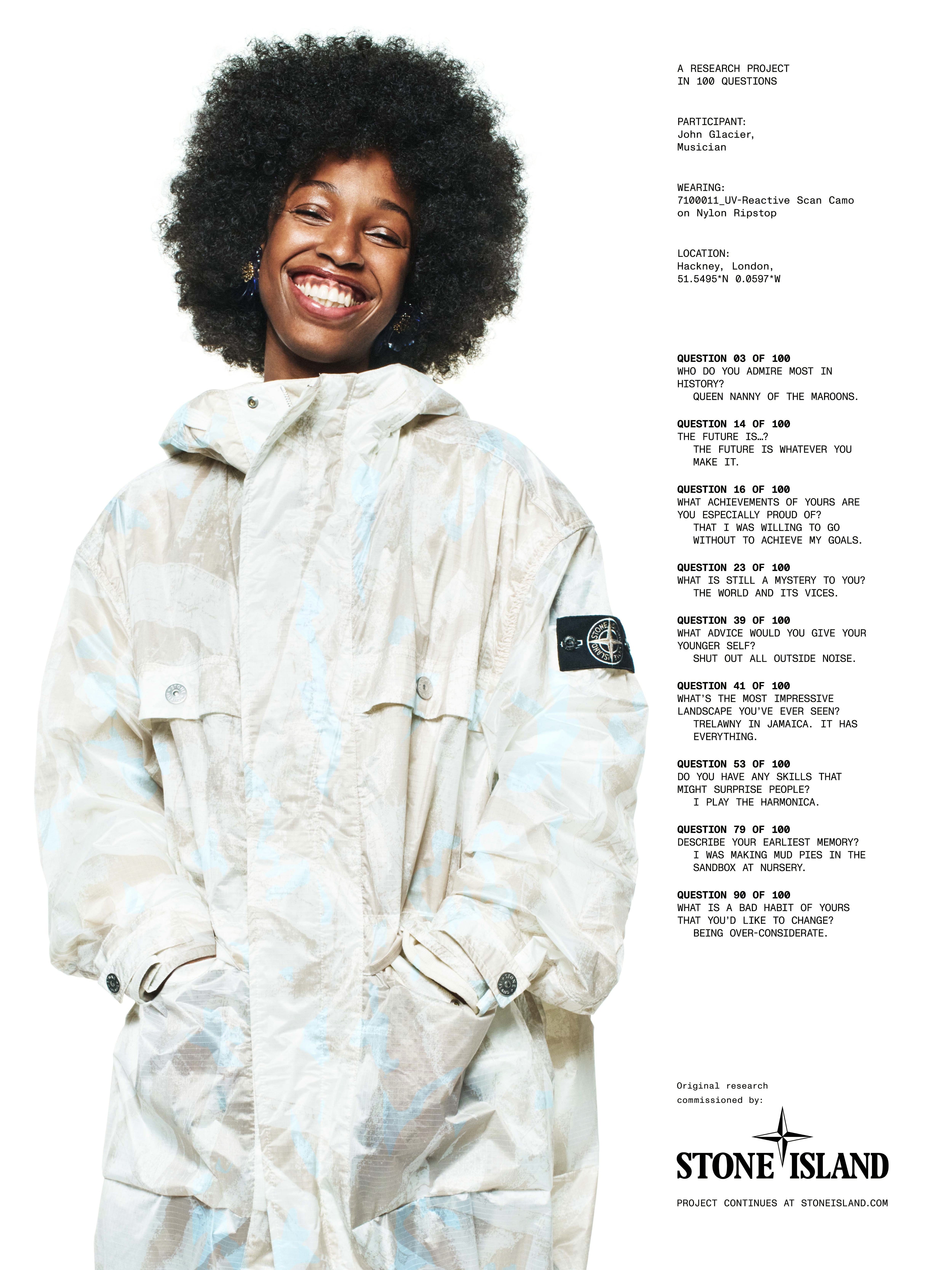 Stone Island White Badge 2025SS UV Reactive Scan Camo On Nylon Ripstop Parka