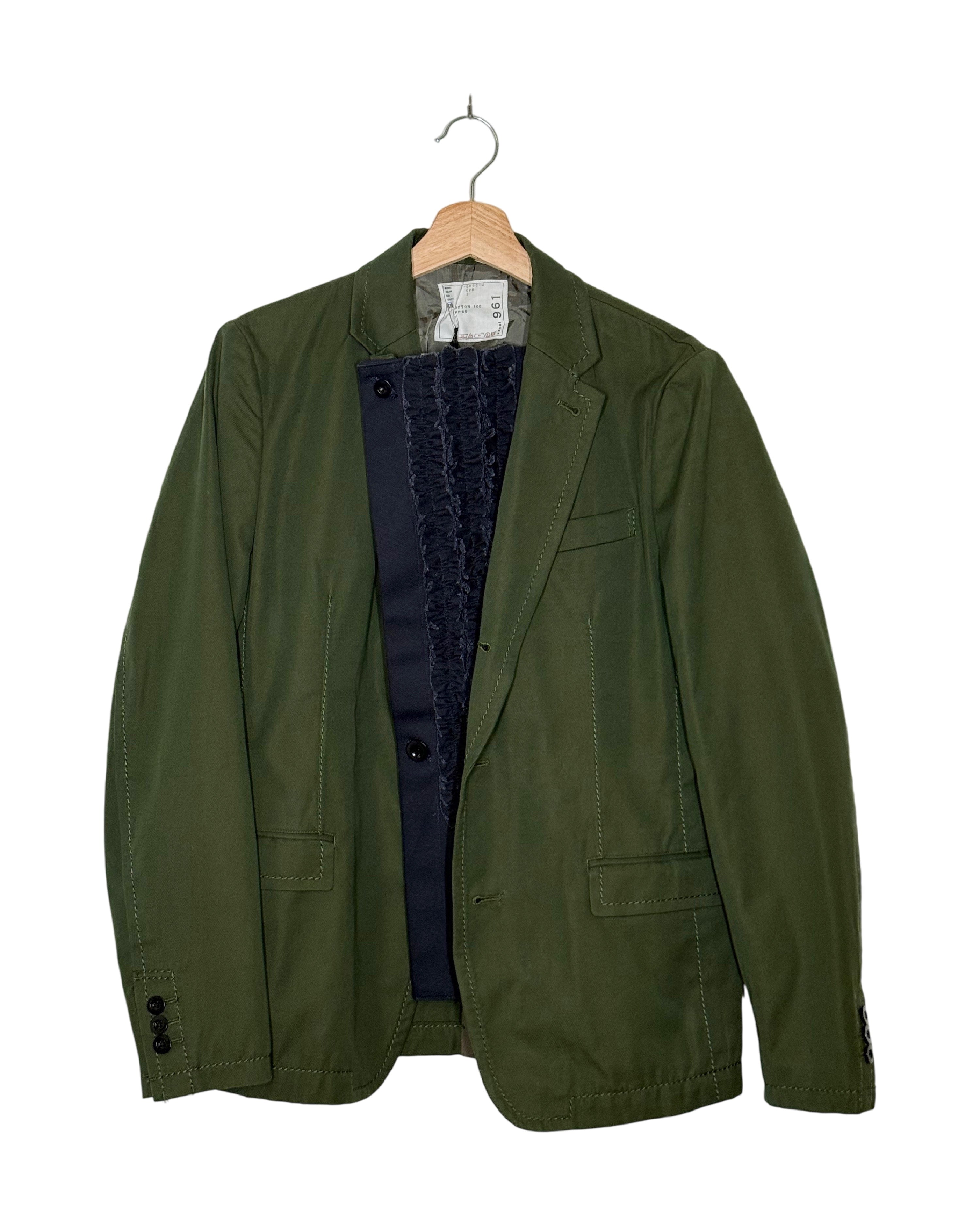 Sacai 2016SS patch lapel contrast stitch blazer - front view on hanger 2