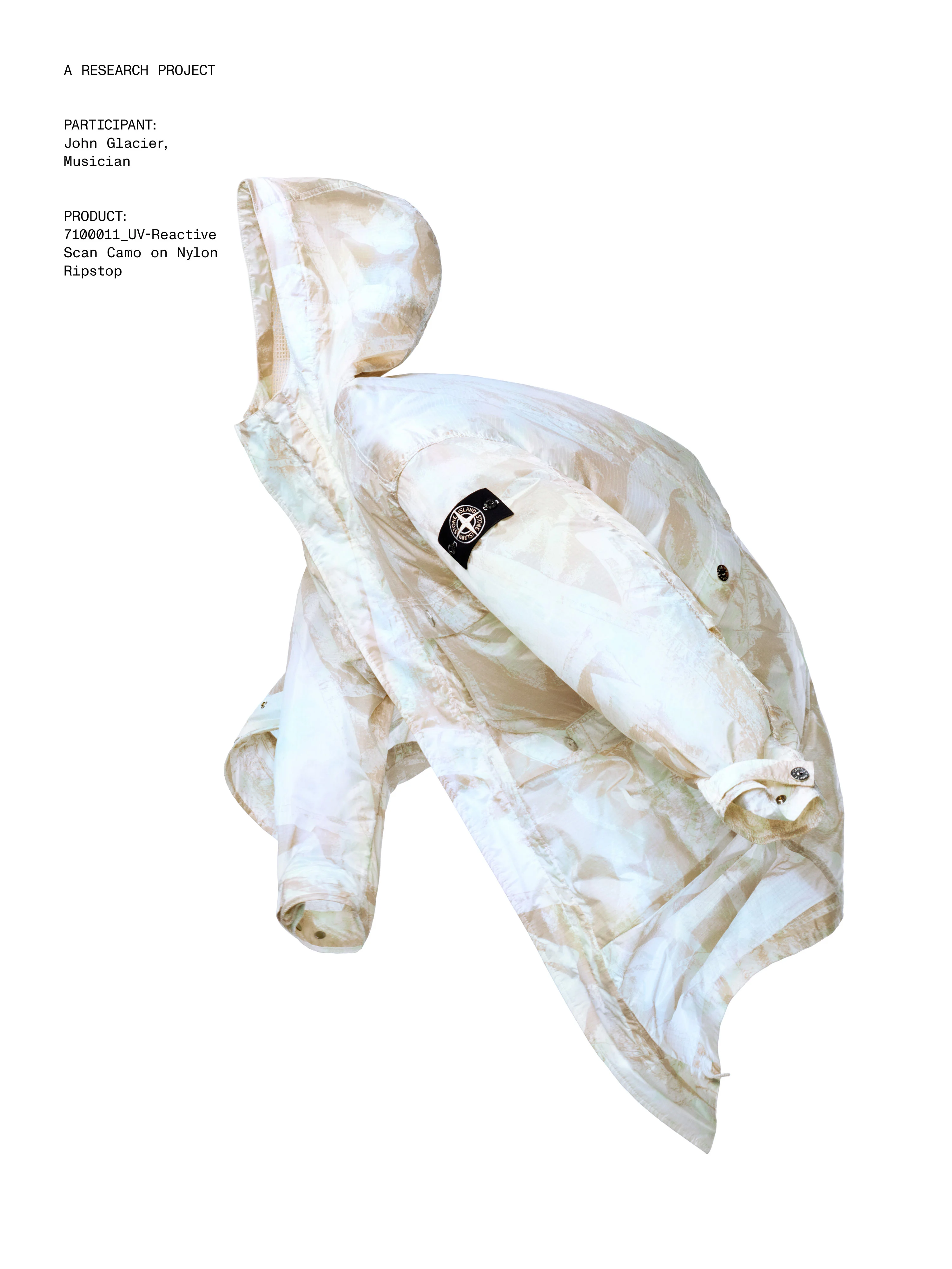 Stone Island White Badge 2025SS UV Reactive Scan Camo On Nylon Ripstop Parka