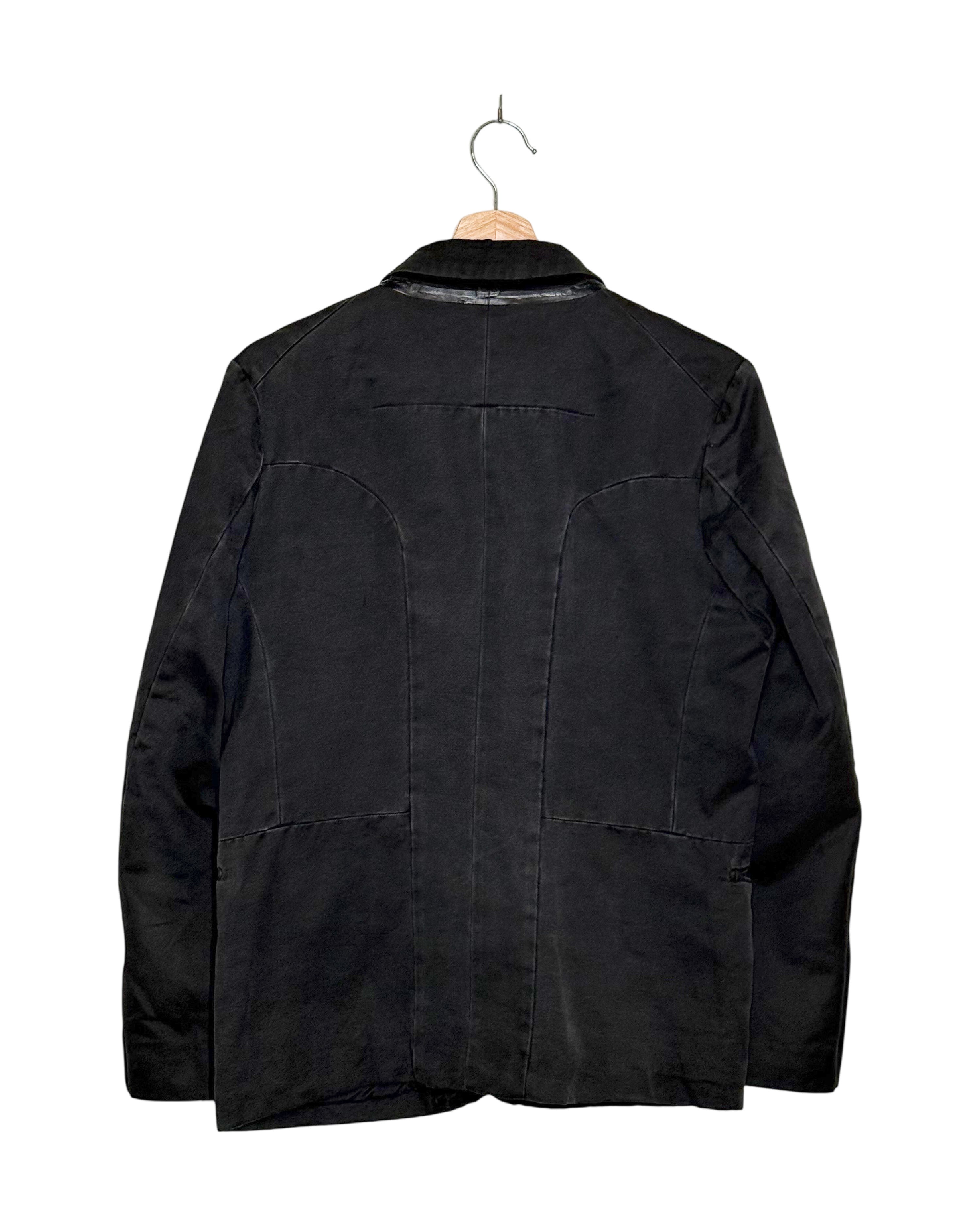 Undercover 2006AW But Beautiful V washed distressed blazer - back view on hanger