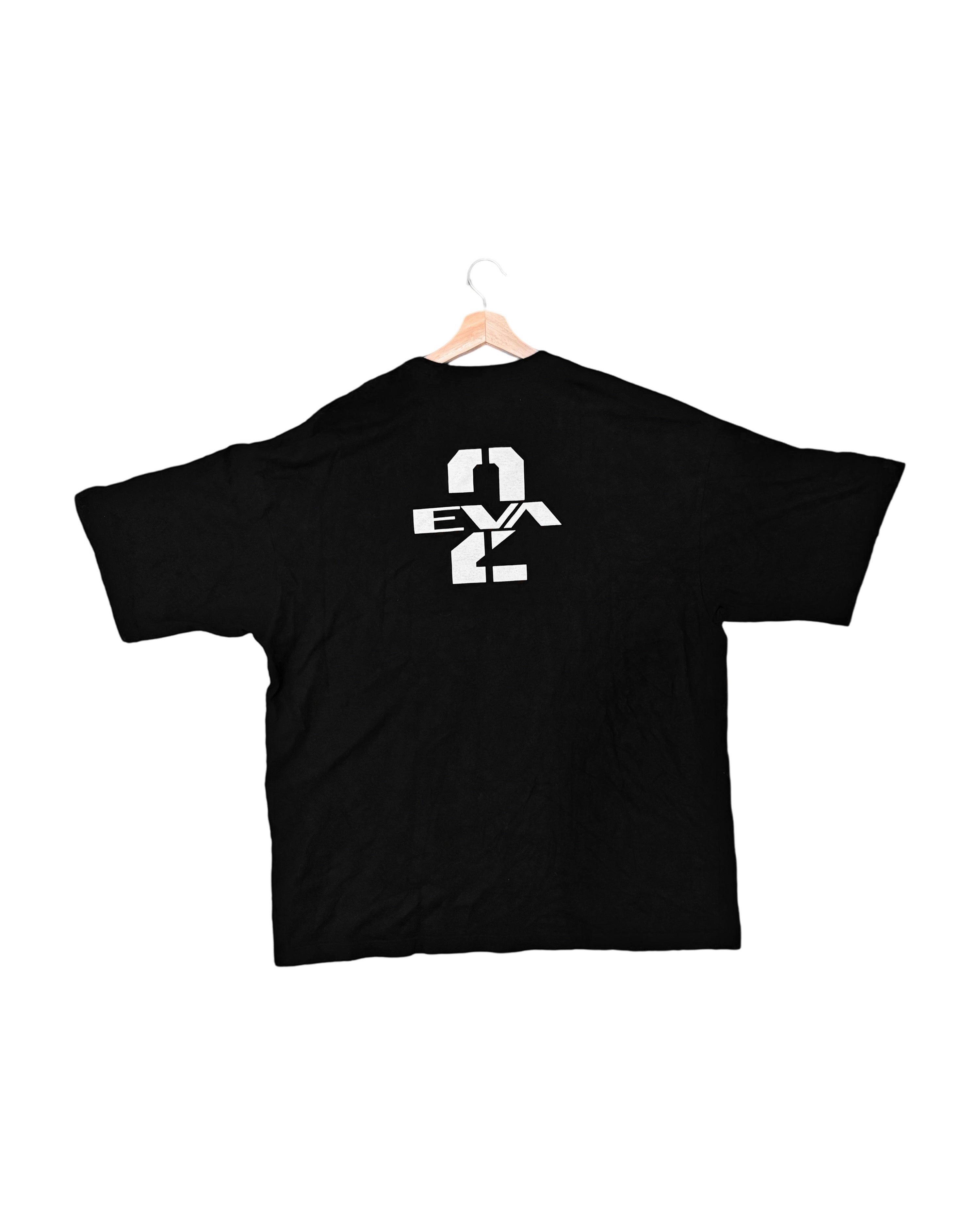 Evangelion x Undercover 2021AW Unit-02 Beast Mode tee - back view on hanger
