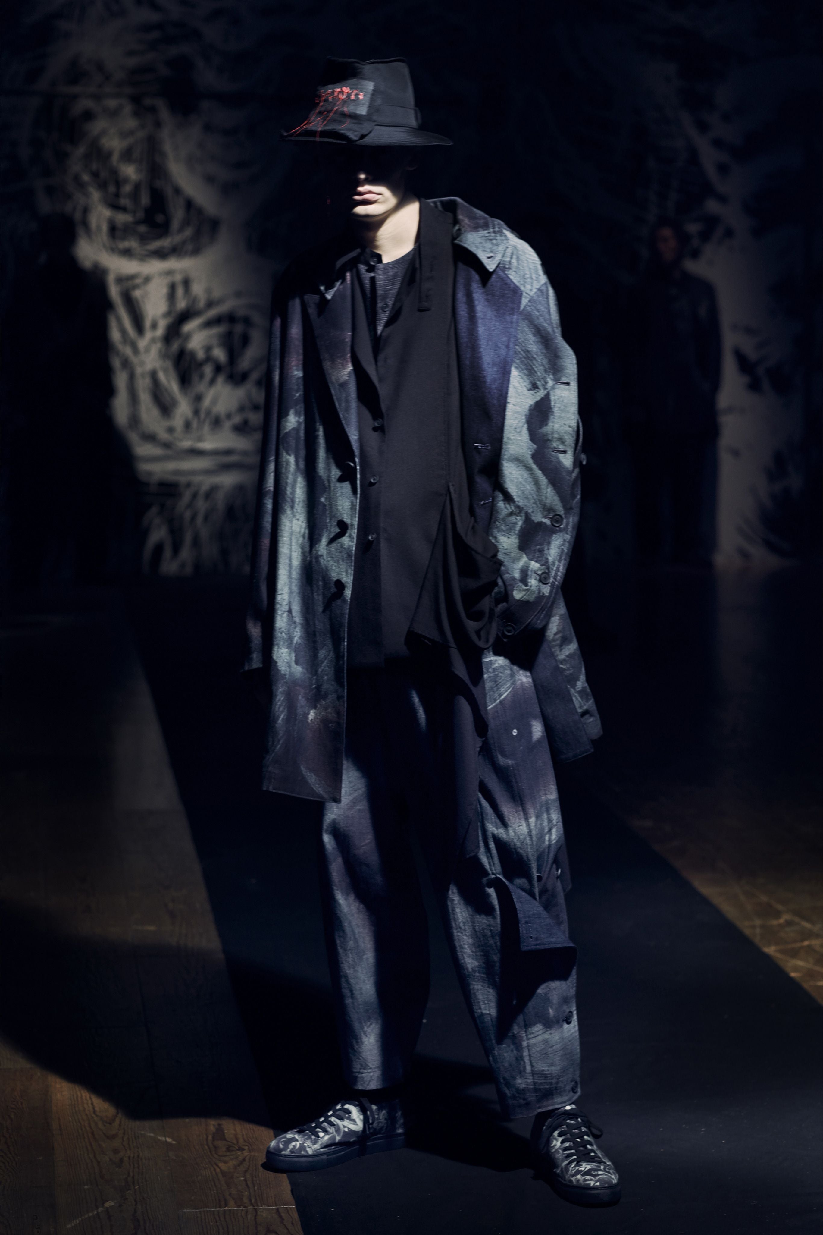 Yohji Yamamoto Pour Homme 2021SS Runway Eyeball Print Convertible Blazer Coat