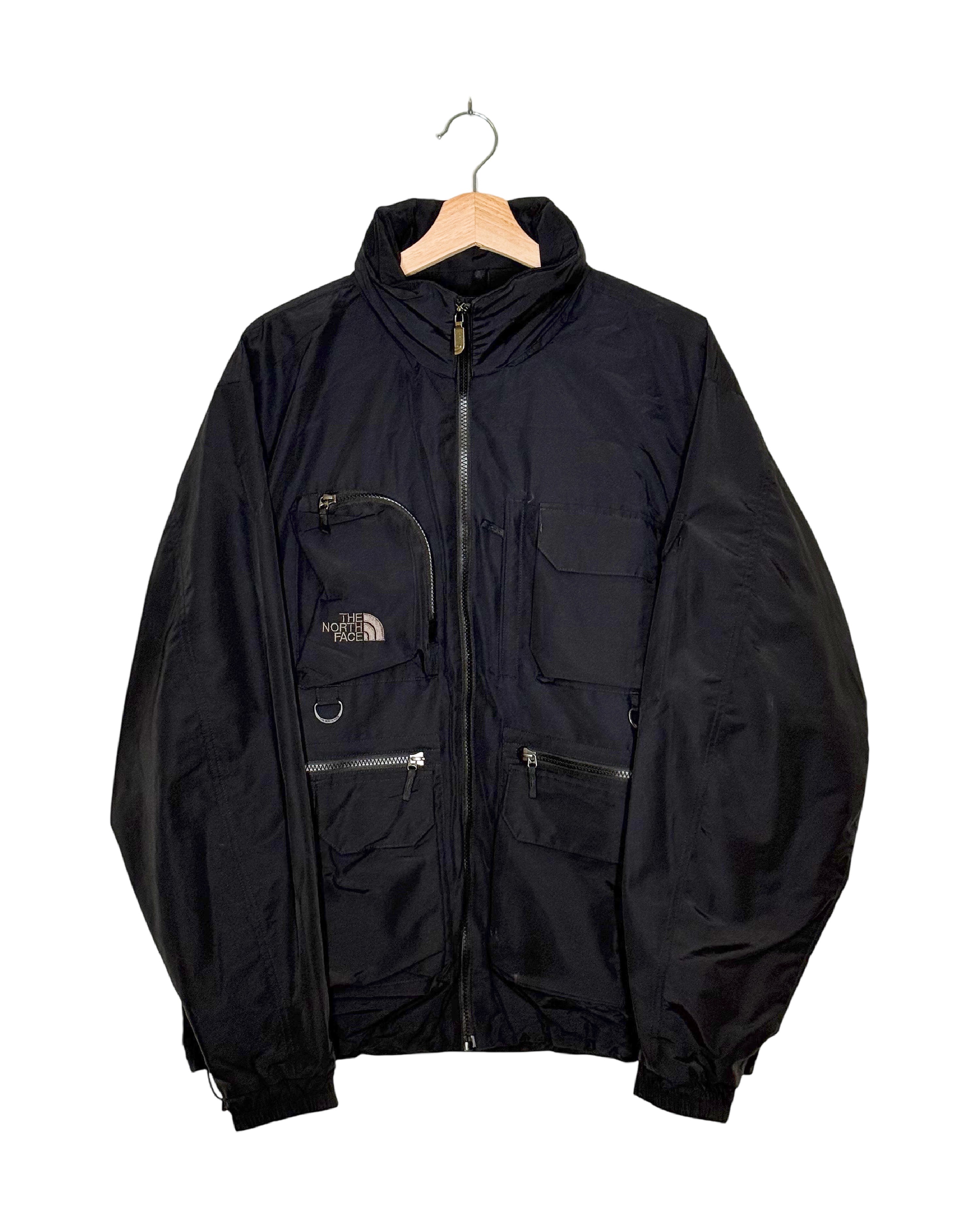 The North Face x eYe Junya Watanabe MAN 2025AW field jacket - front view on hanger, TNF technical field jacket reconstructed