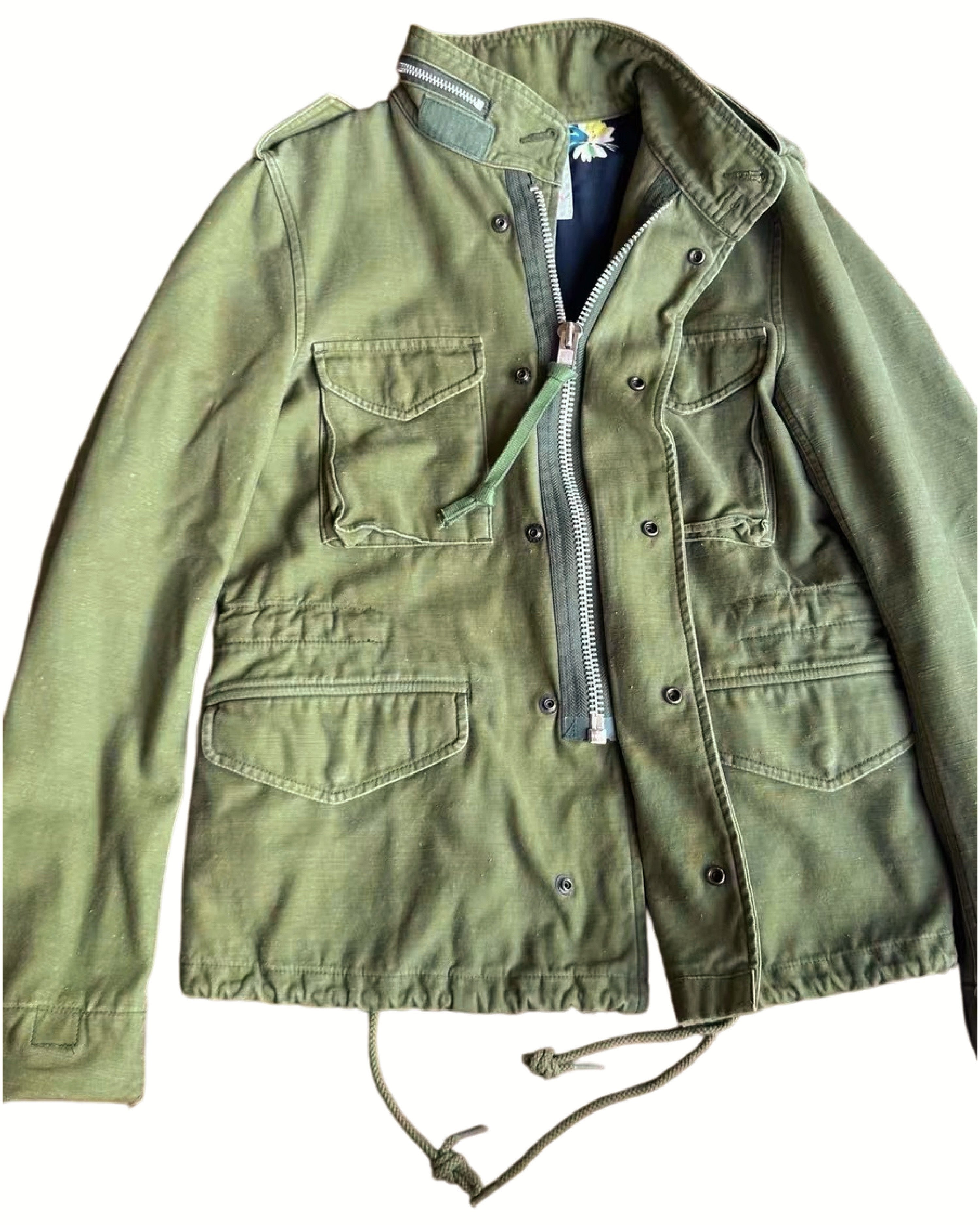 pink Junya Watanabe MAN 2013AW Floral-Lined M65 Field Jacket