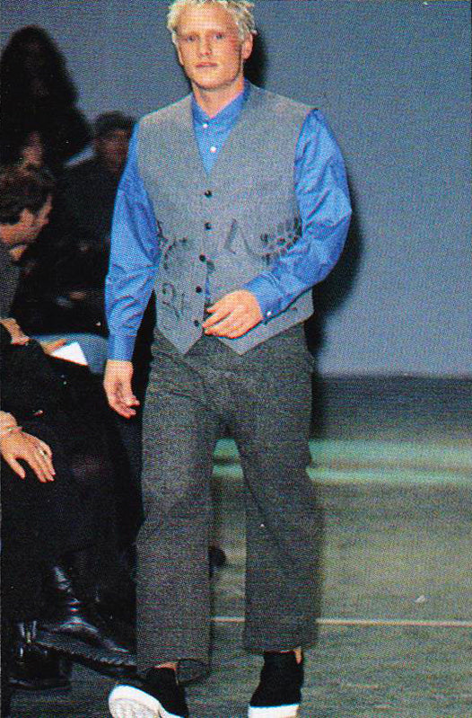 Comme Des Garcons Homme Plus 1995AW Runway Sleep Footprint and Numerals Wool Vest