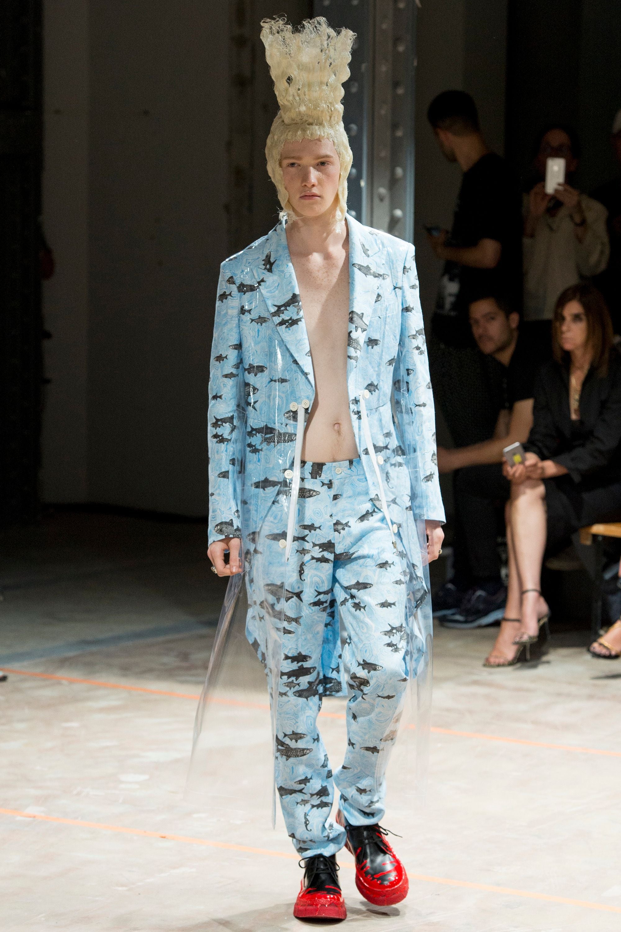 Comme Des Garcons Homme Plus 2017SS Runway Fish All-Over Print Shirt