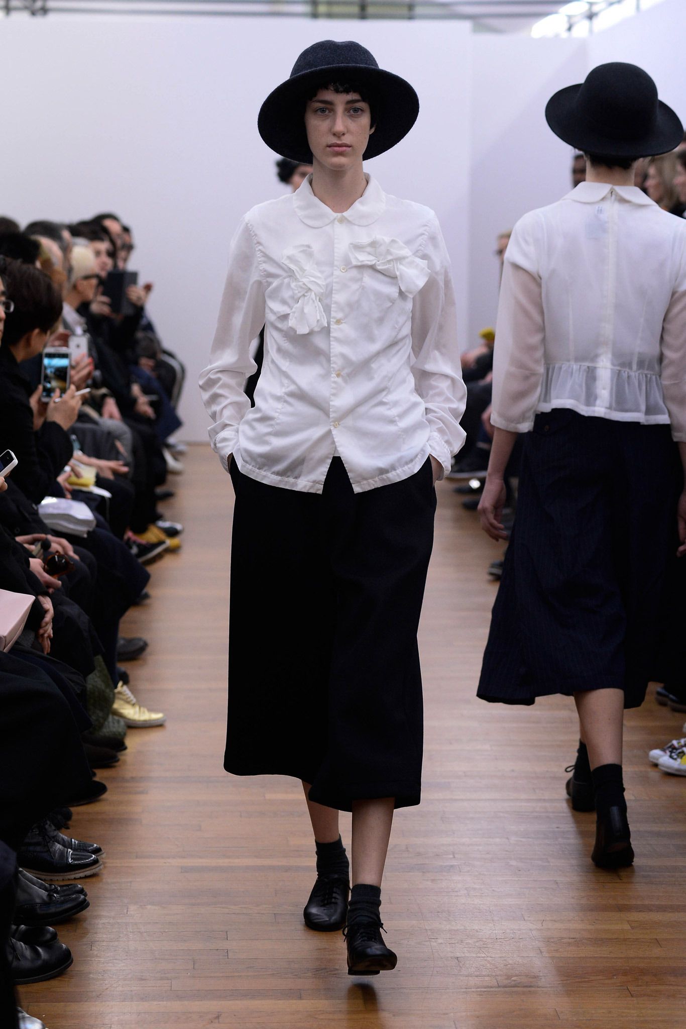 Comme des Garcons Comme des Garcons 2014AW Runway Double Bowties Long Sleeves Shirt