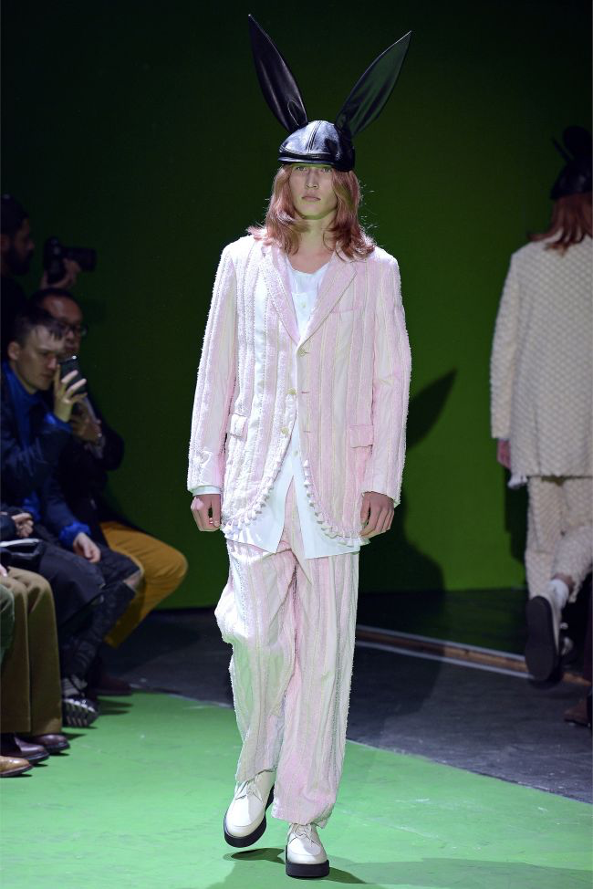 Comme Des Garcons Homme Plus 2013AW Pink and Yellow Check Patchwork Shirt